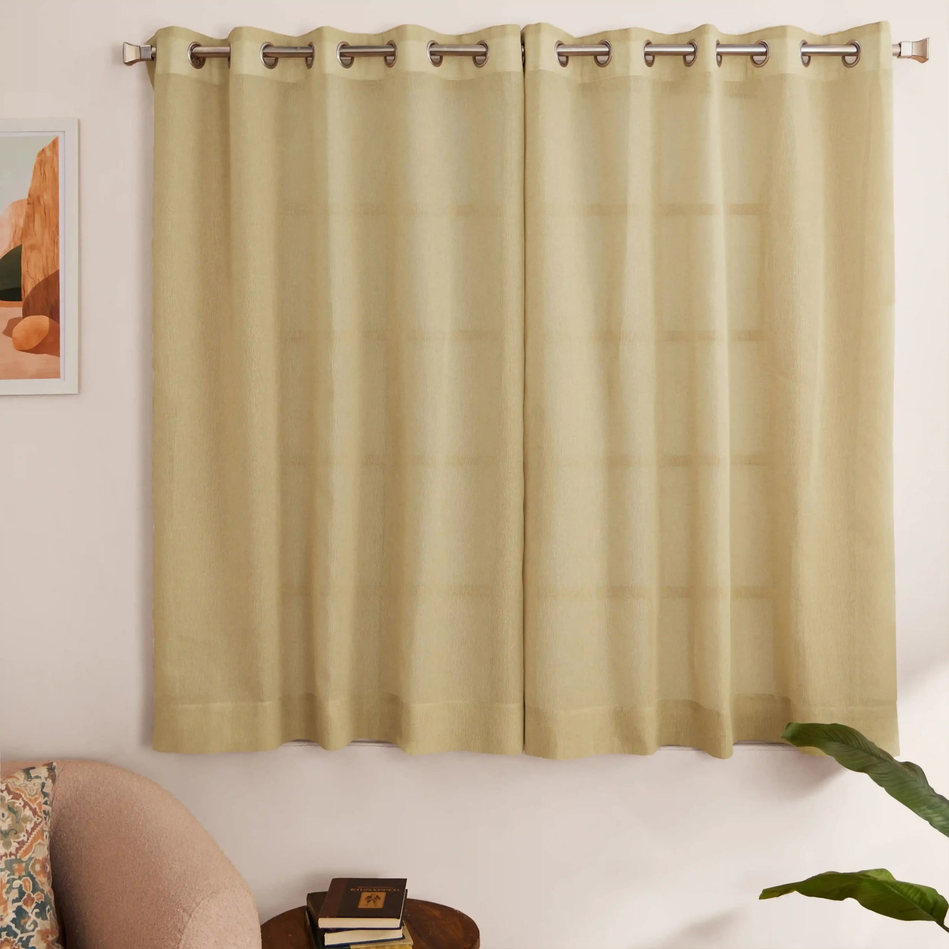 Velina Set Of 2 Sheer Readymade Curtains | 
Sand & Shadow Sand / Window (5ft X 4.4ft)