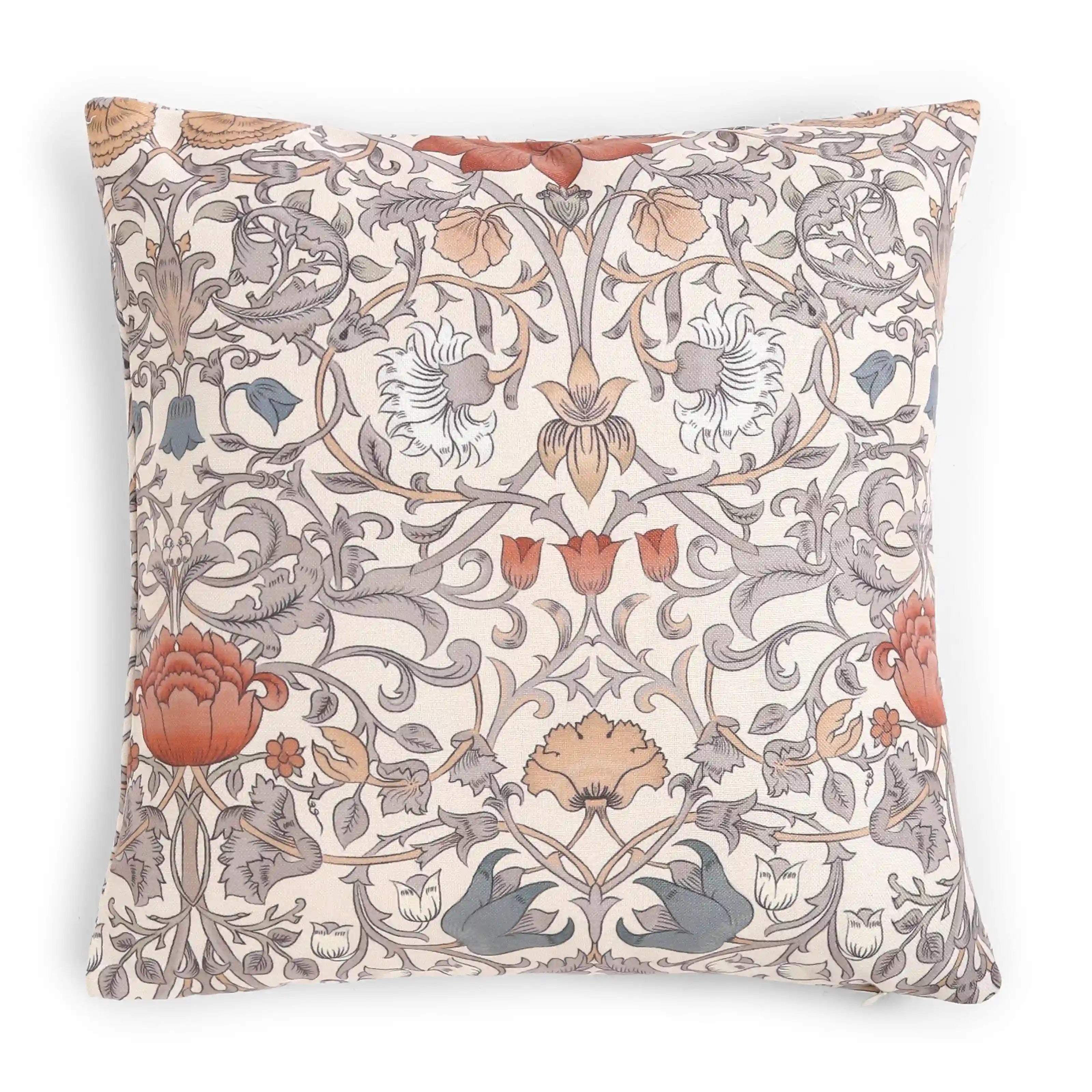 Vissencia Printed Cushion Cover | Floral Trail Rust / Cushion Cover (51cm x 51cm)