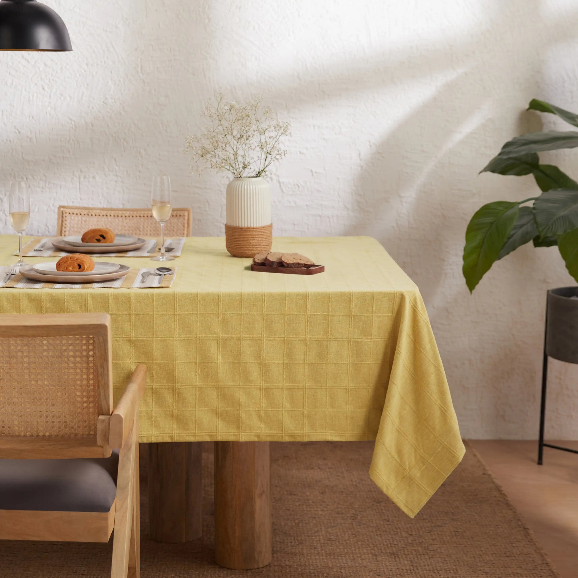Kaleida Cotton-Polyester Blend Table Cloth Ochre Origins-Solid Dyed / Table Cloth (150cm x 150cm)