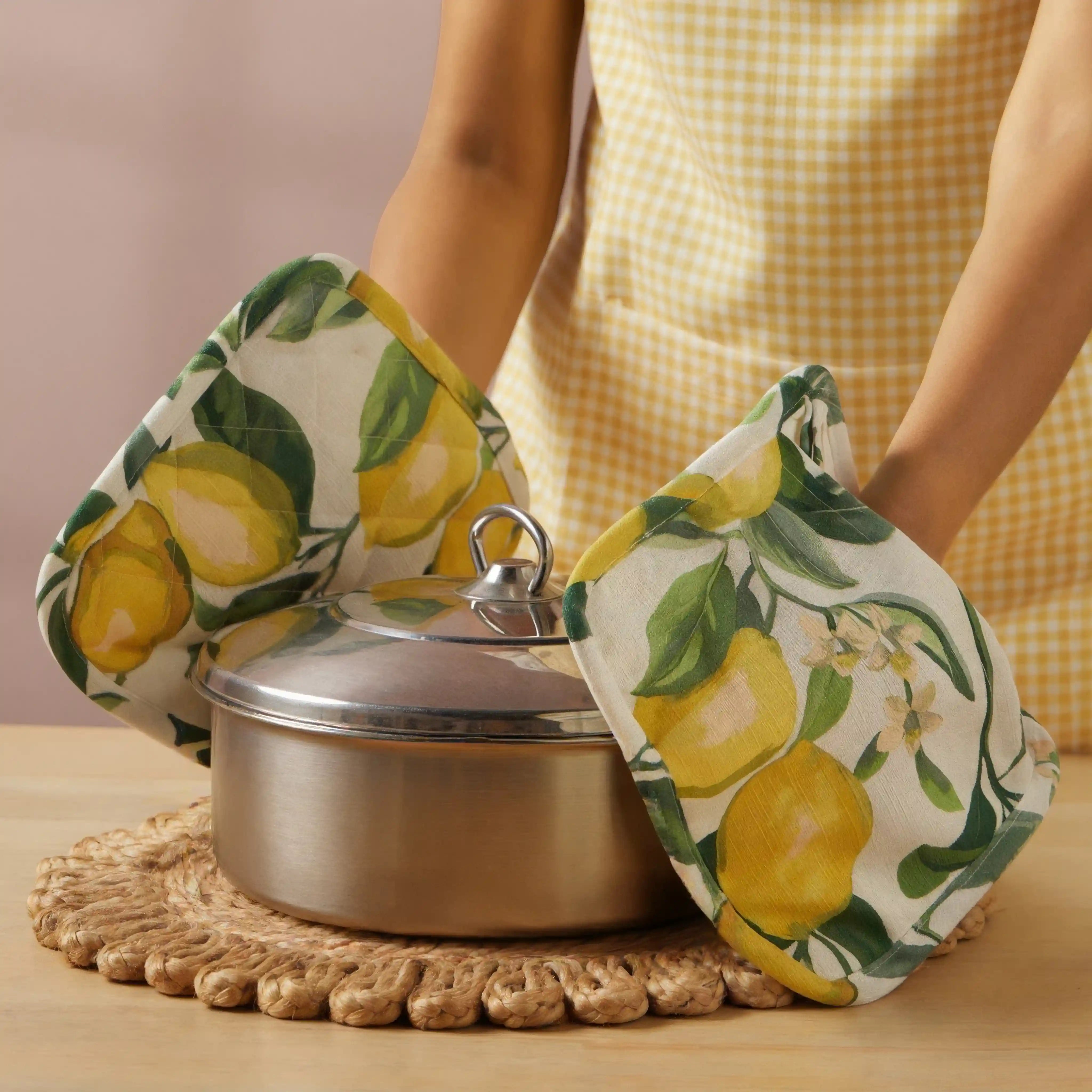 Nonna's Home 100% Polyester Pot Holders Lemon Zest / Pot Holder (18cm x 30cm)