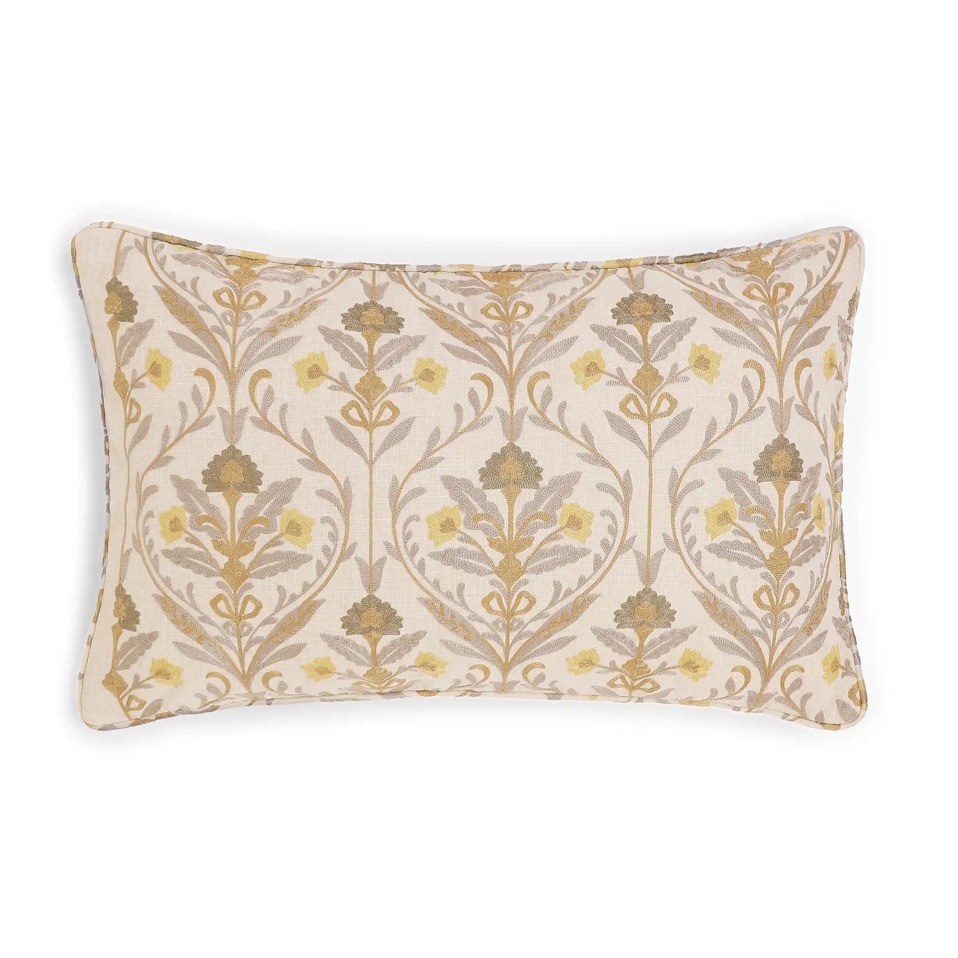 Espricia Embroidered Cushion Cover | Saanjh Baked Sand / Cushion Cover (41cm x 66cm)