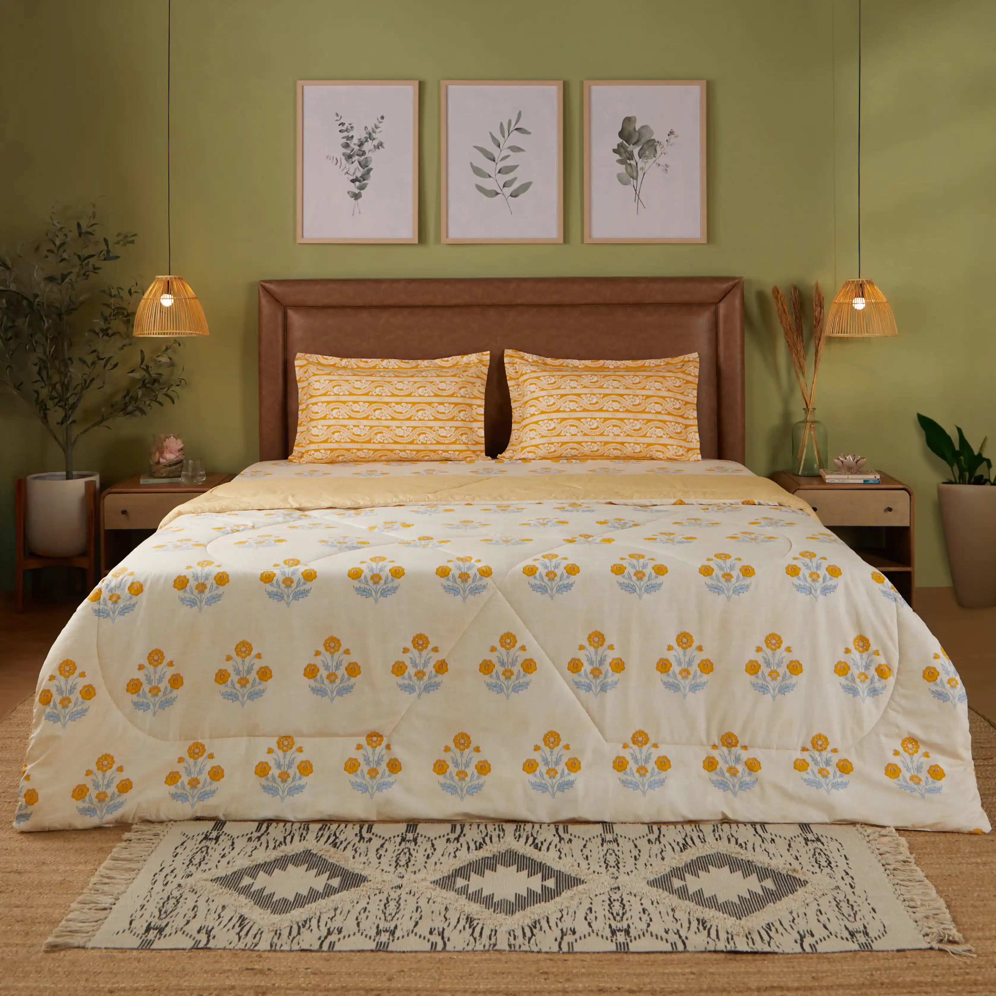 Chippa Lane 100% 120GSM Cotton Comforter Ochre / Double