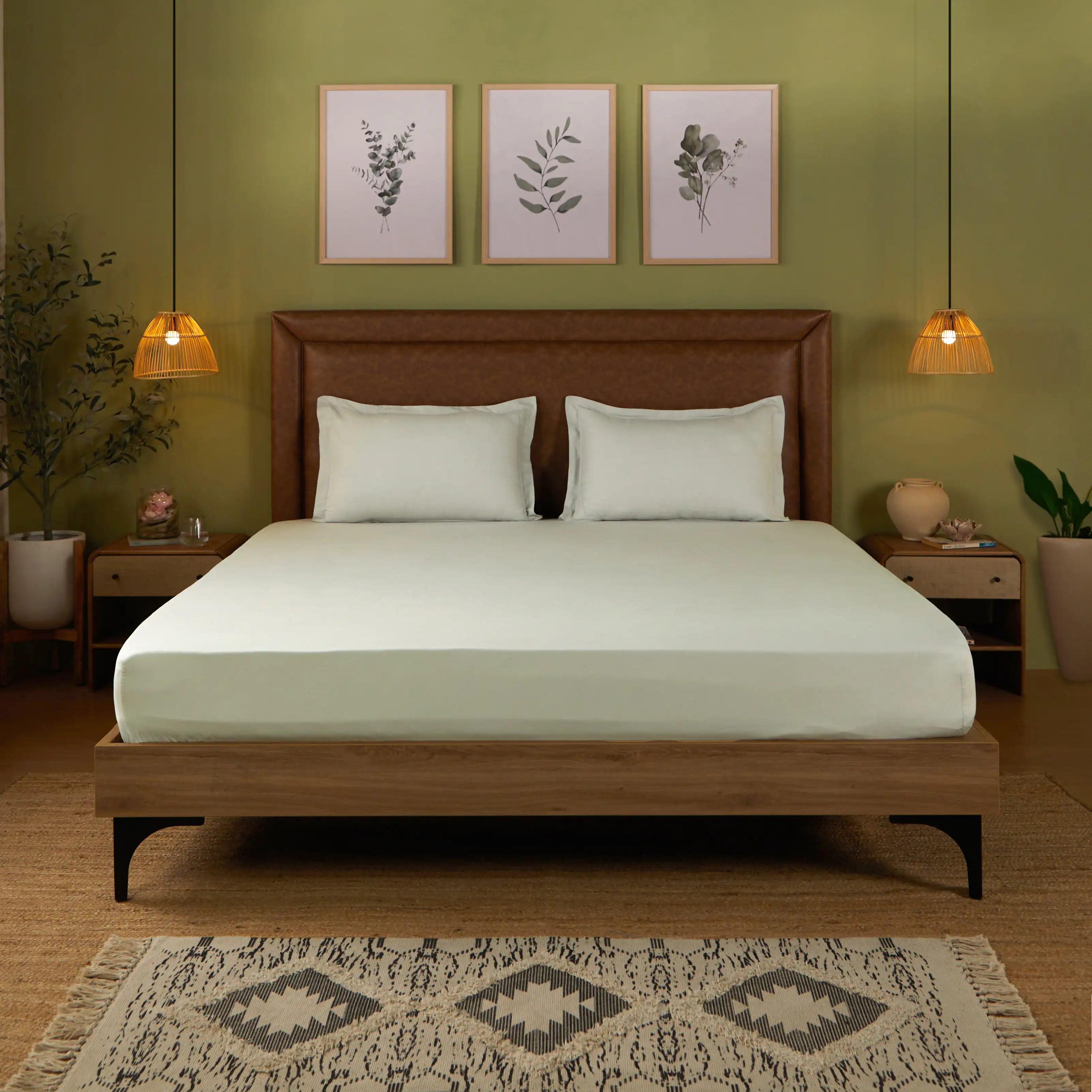 Paleto | Everyday Hues Solid Dyed Cotton Bedsheet Set-Silver Silver / Super King
