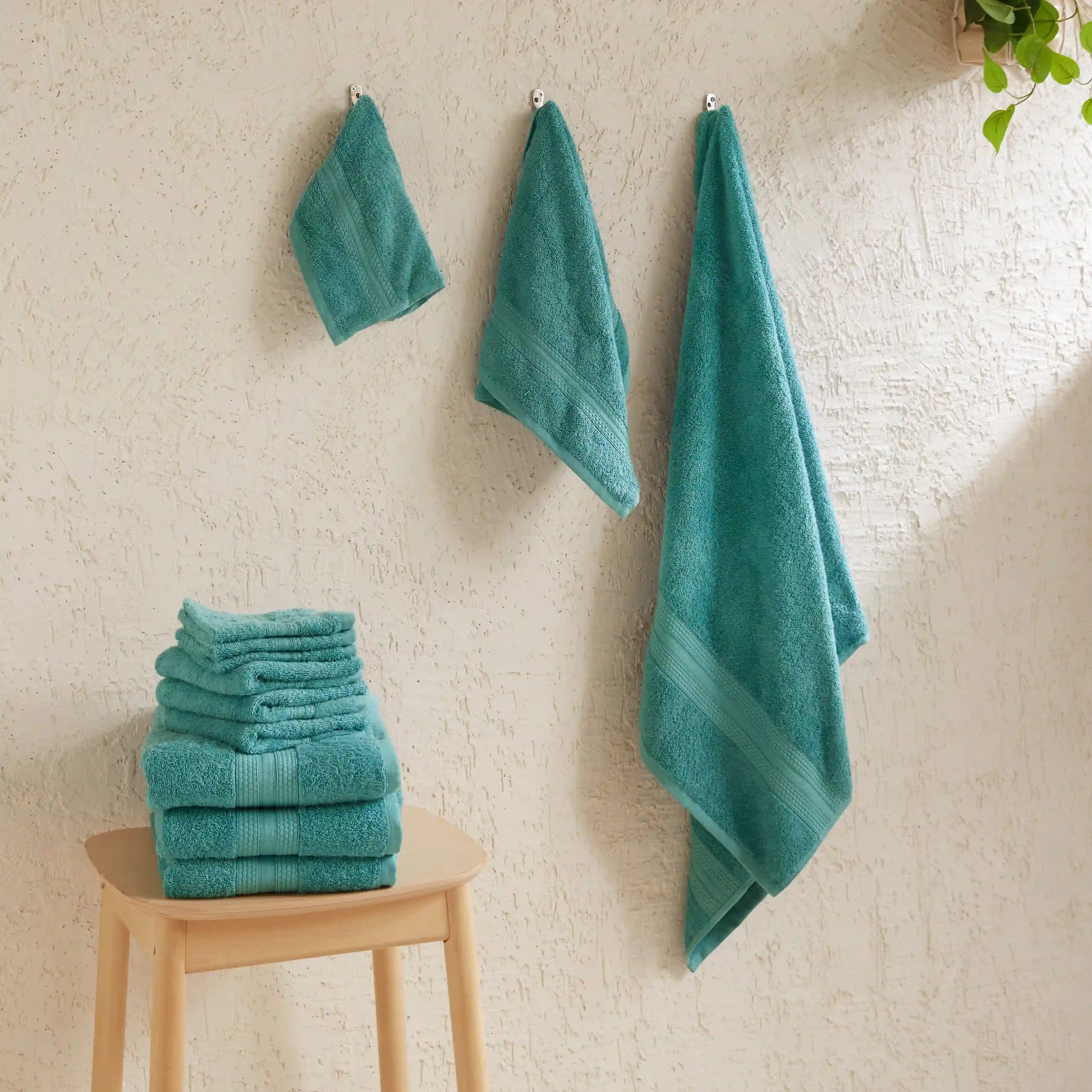 Paleto 100% Cotton Towel Set - Pack Of 12 Teal / 12 Piece Set