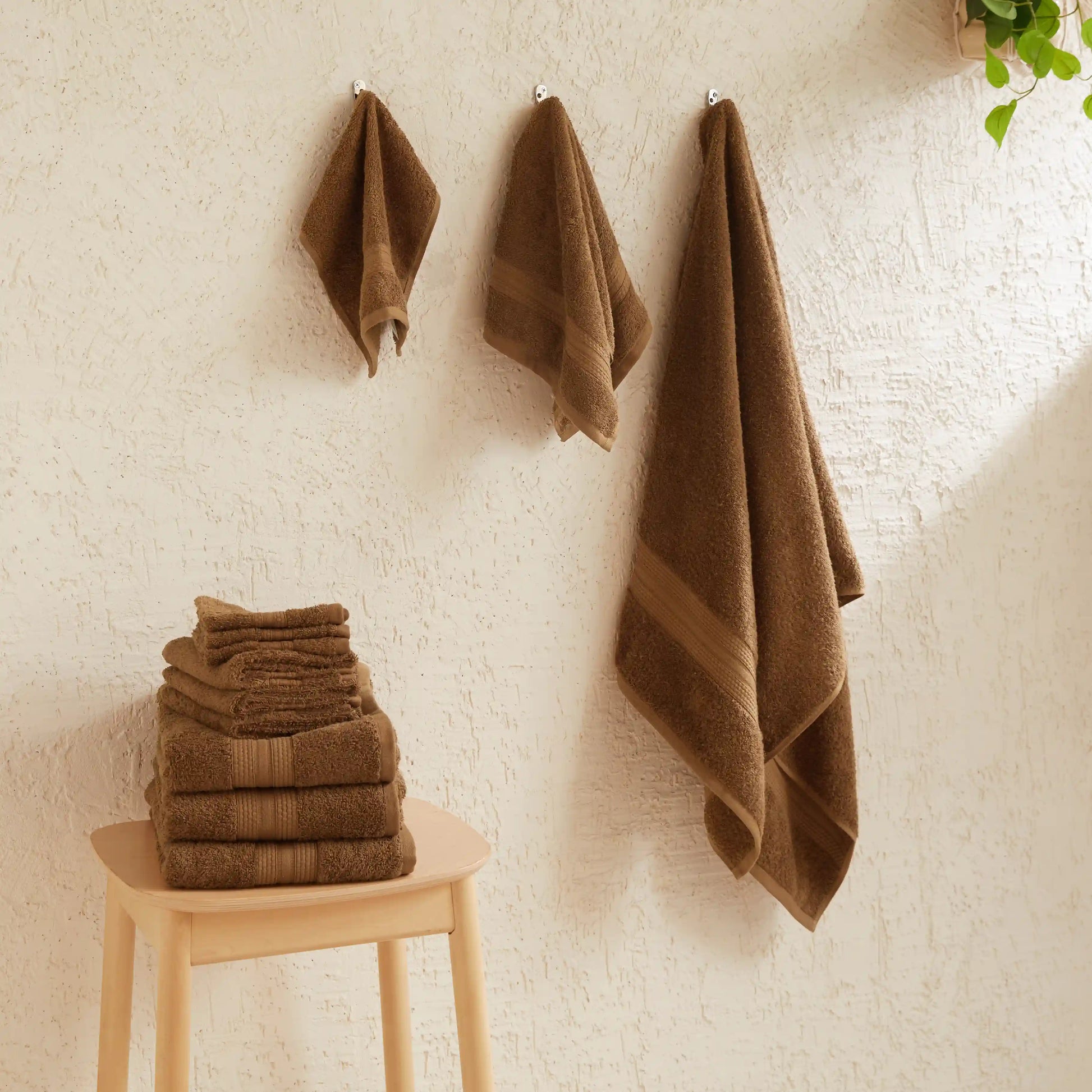 Paleto 100% Cotton Towel Set - Pack Of 12 Chocolate / 12 Piece Set