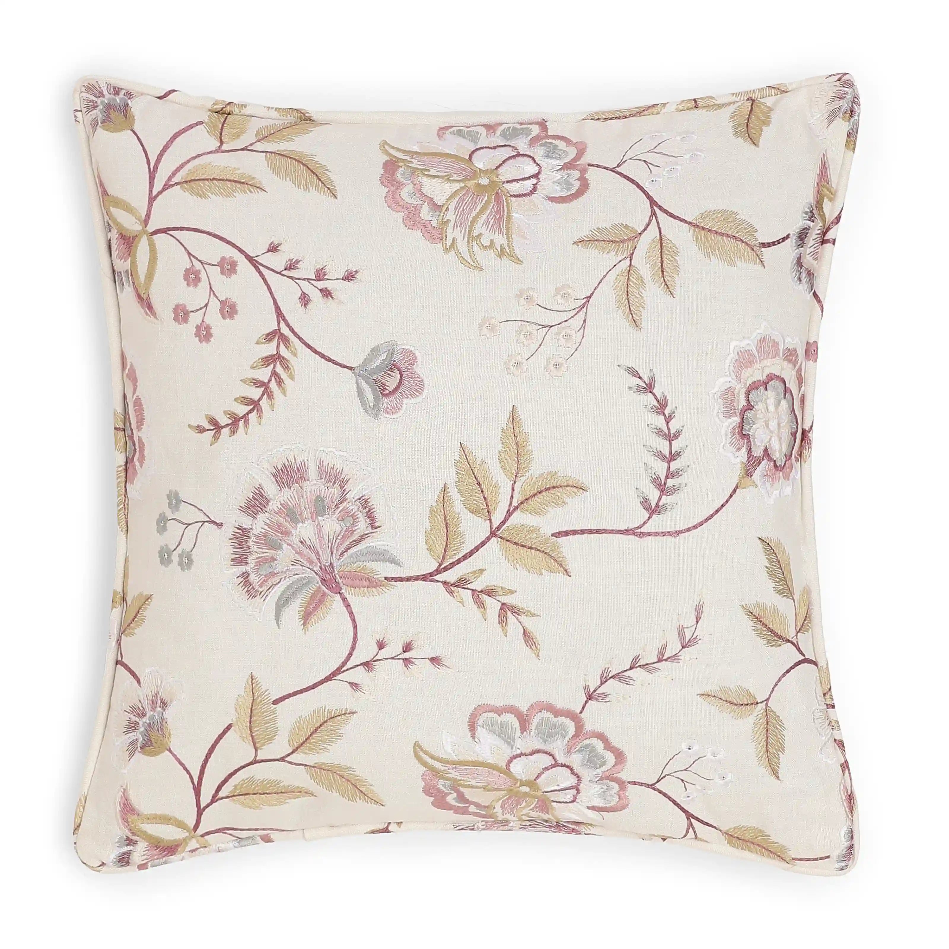 Estrella Embroiderd Cushion Cover | Garden Muse Liliac Bliss / Cushion Cover (41cm x 41cm)