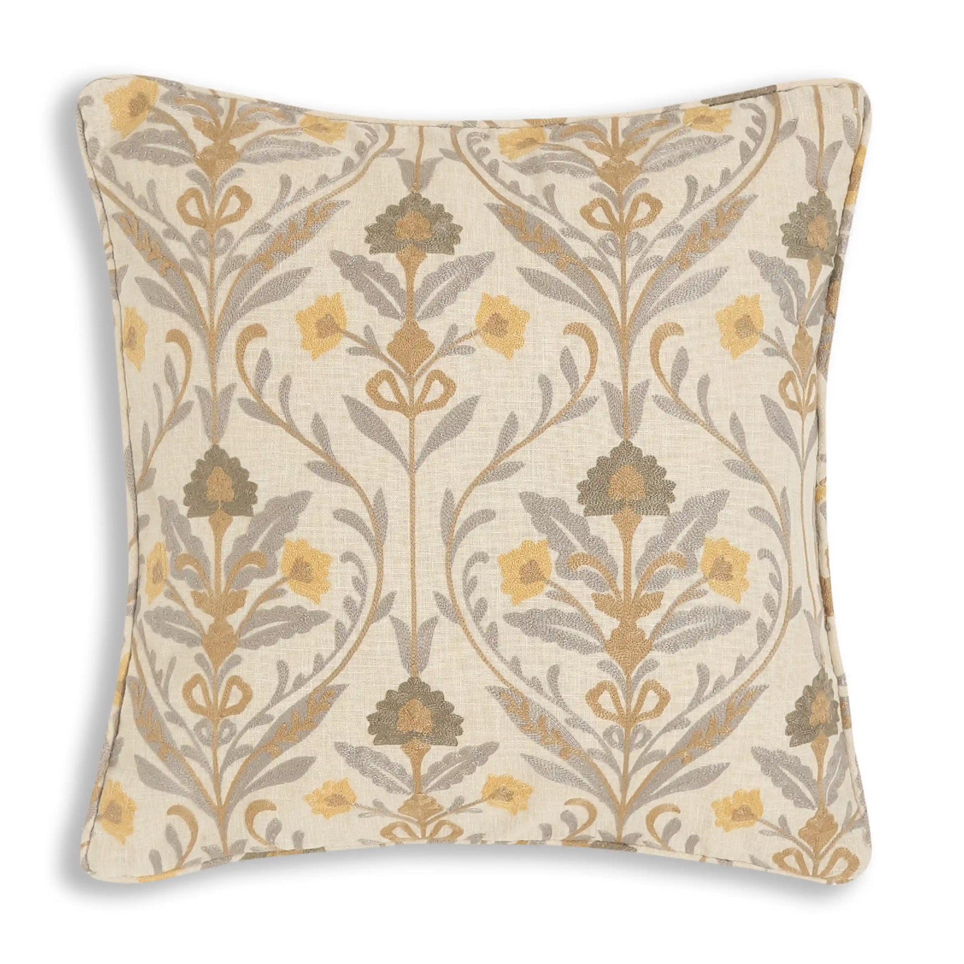 Espricia Embroidered Cushion Cover | Saanjh Baked Sand / Cushion Cover (51cm x 51cm)