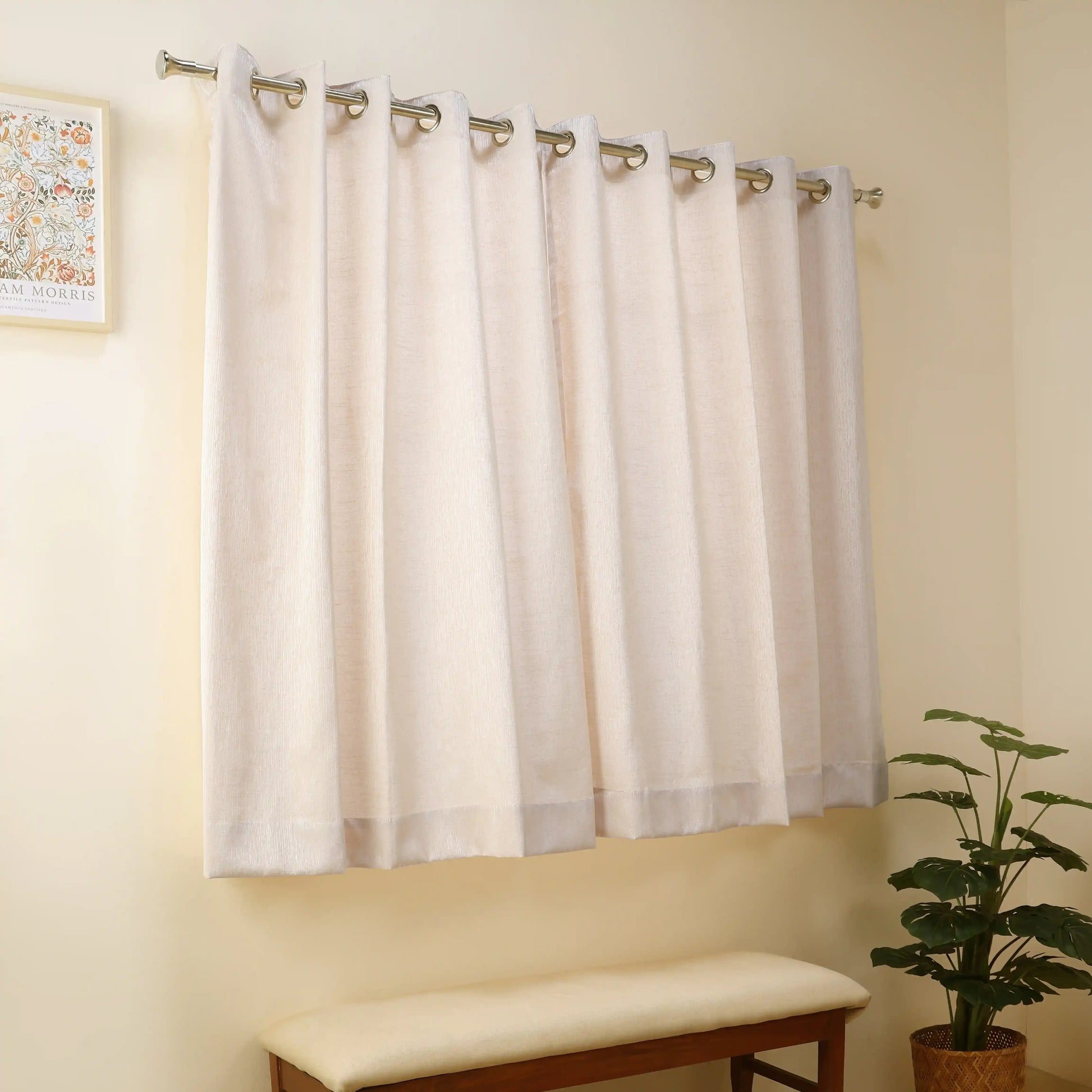 De Jacquard - Classic Set Of 2 Jacquard Readymade Curtains | Woodland Dreams Macaron / Window (5ft X 4.4ft)