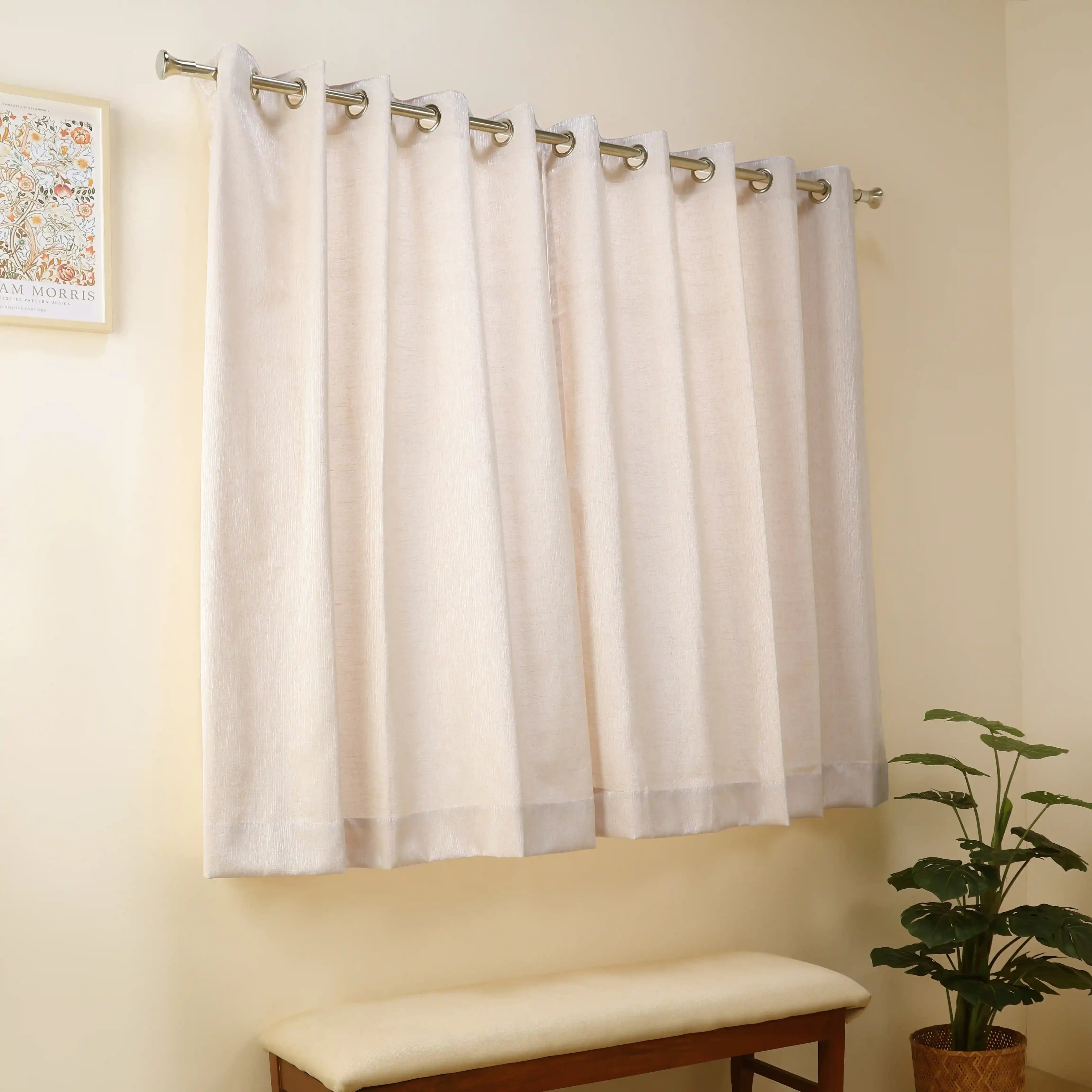 De Jacquard - Classic Set Of 2 Jacquard Readymade Curtains | Woodland Dreams Macaron / Window (5ft X 4.4ft)