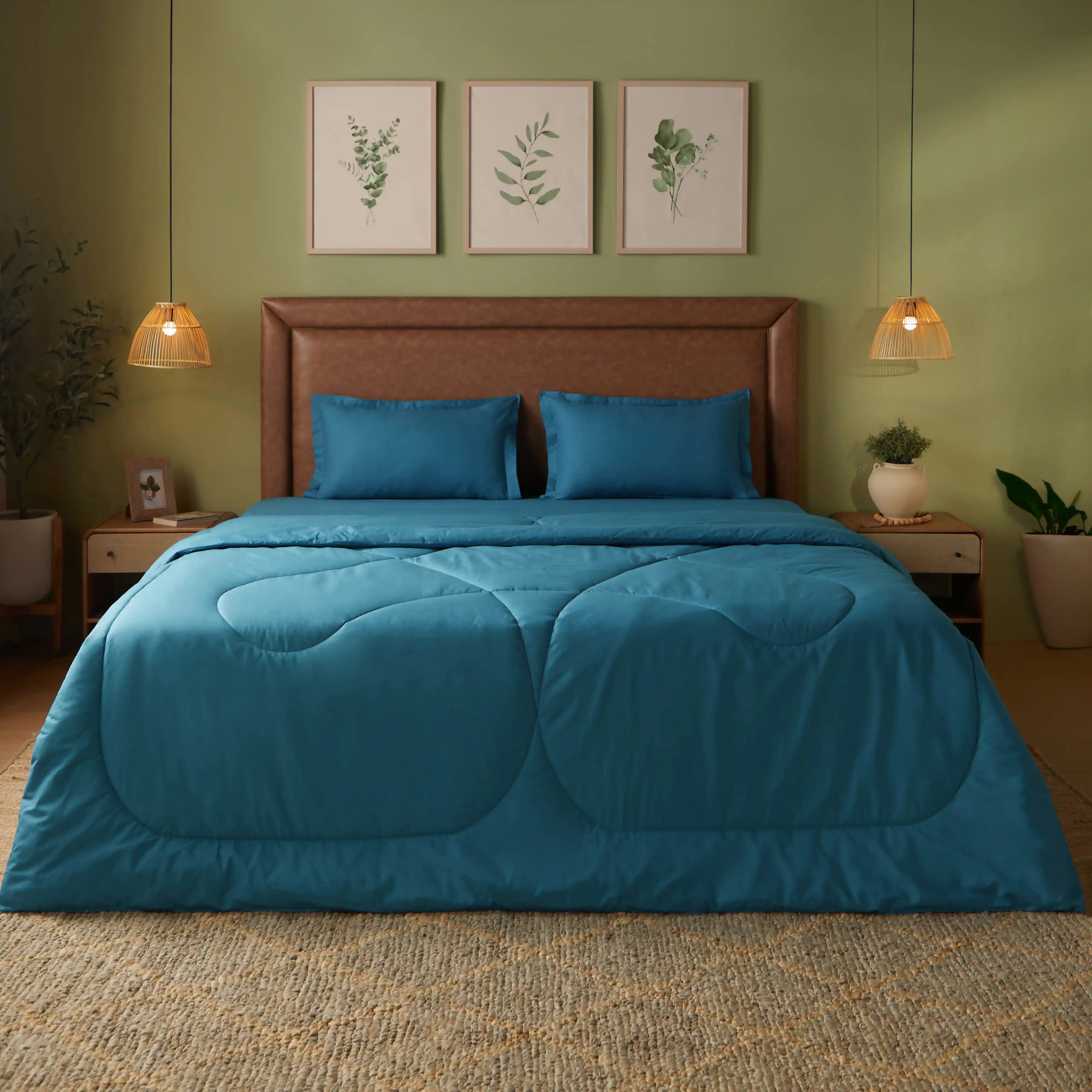 Paleto | Everyday Hues Cotton Solid Dyed 240GSM Comforter for Extra Warmth-Mineral Mineral / Double