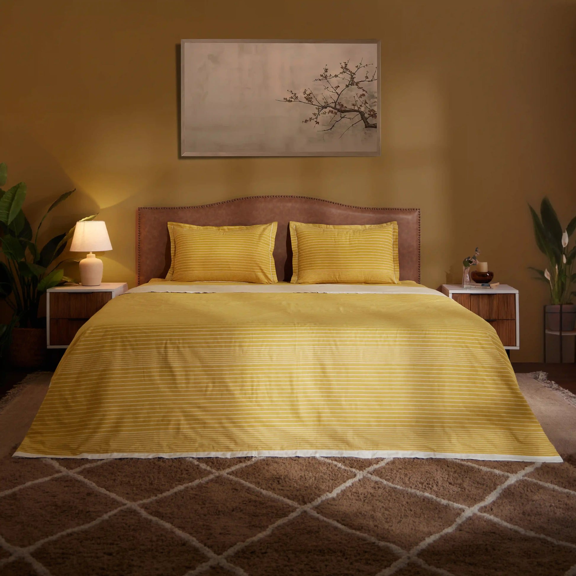 Threadscapes Printed Dohar-Mustard Mustard / Double
