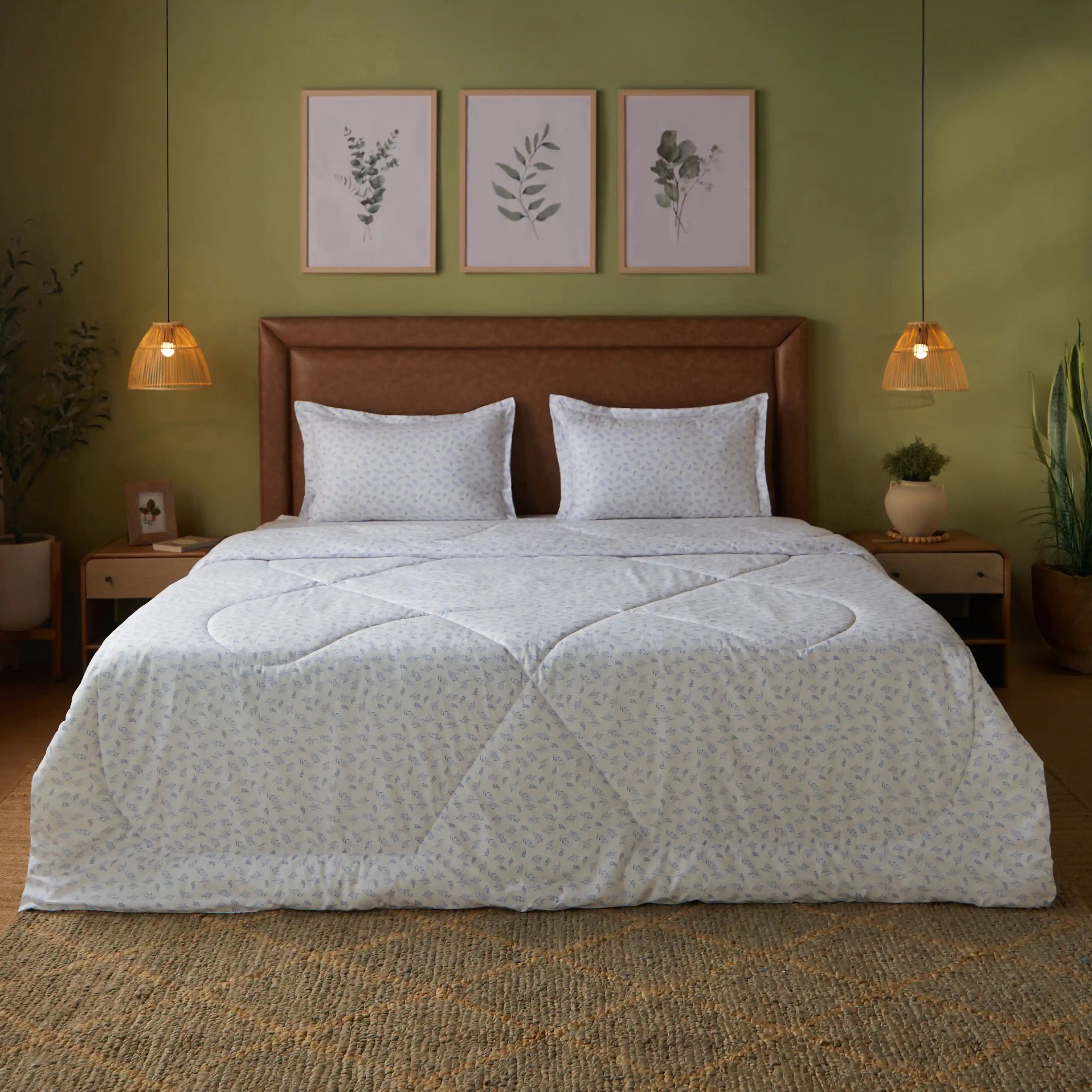 Bloomshire Classic | Everyday Charm Printed 240GSM Reversible Comforter for Extra Warmth-Purple Purple / Double