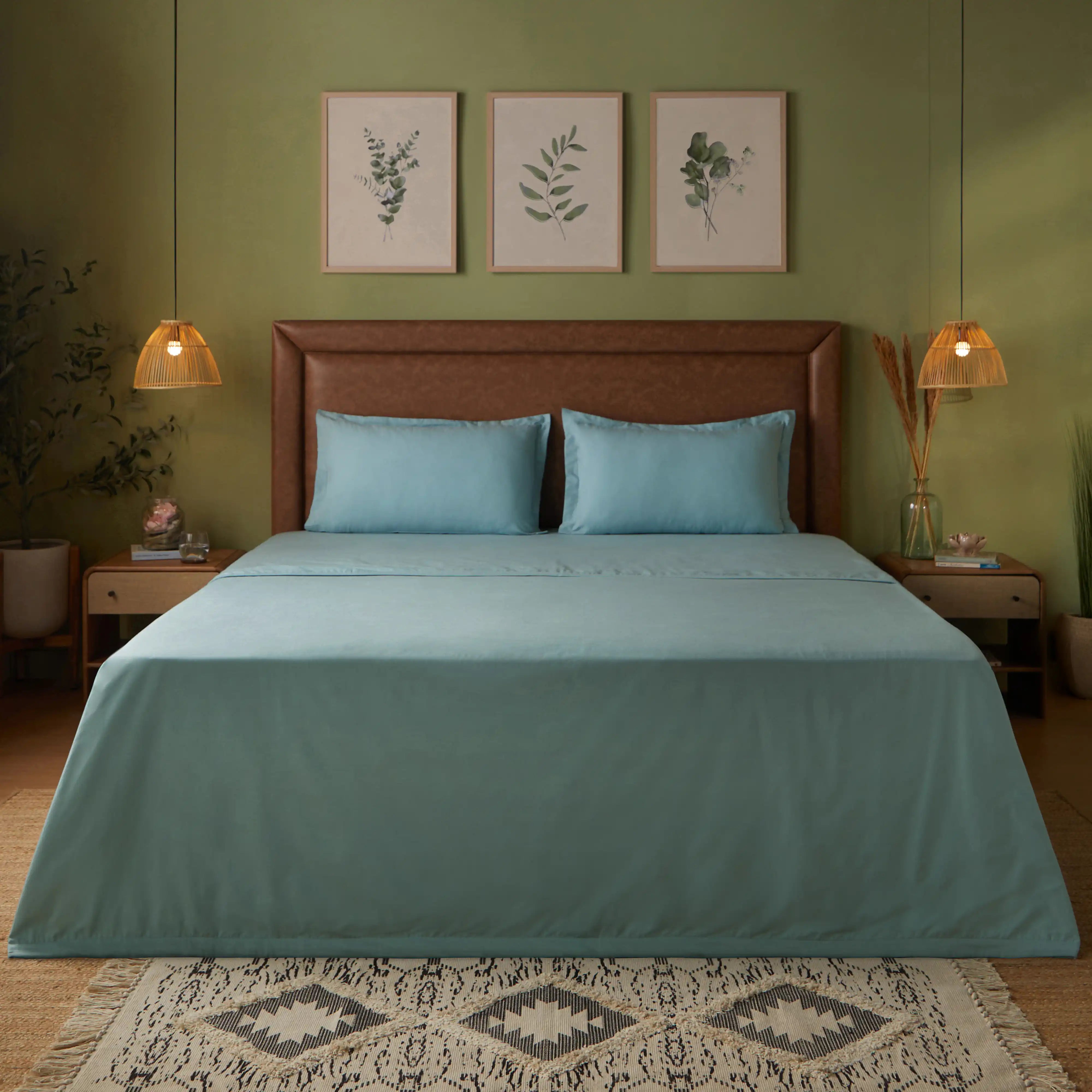 Paleto | Everyday Hues Cotton Solid Dyed Dohar with Super Soft Flannel Layering-Blue Sky Blue Sky / Double