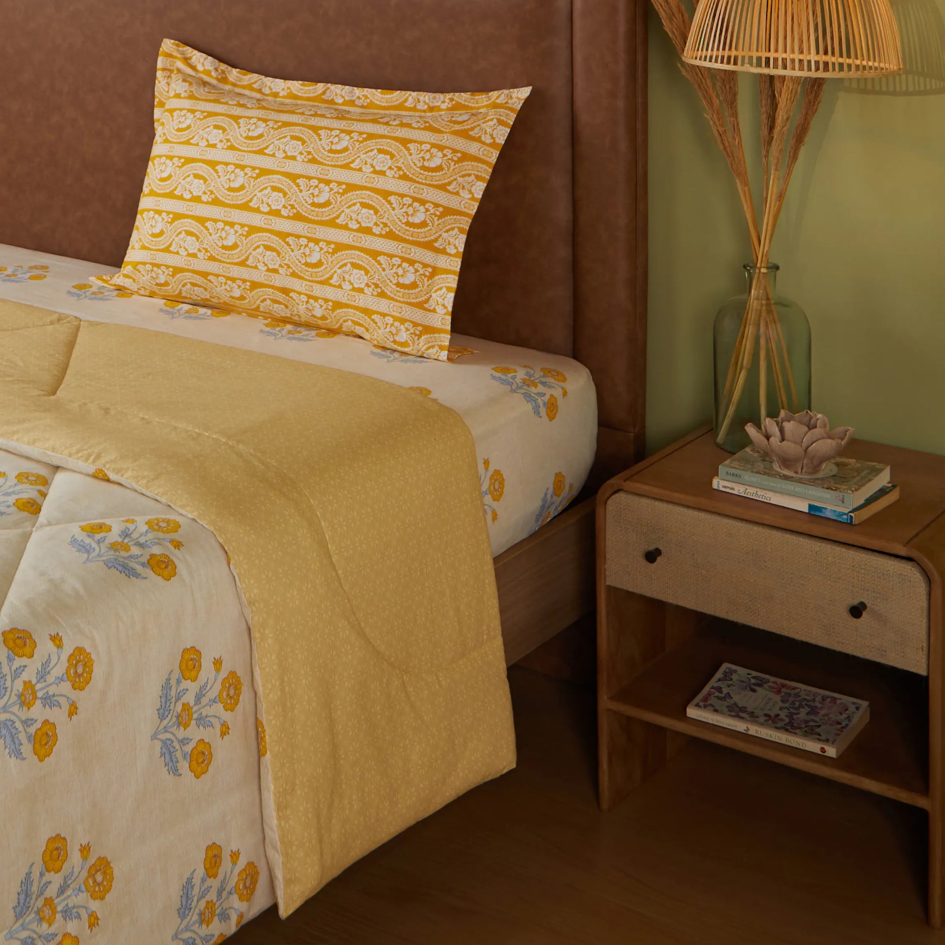 Chippa Lane 100% 120GSM Cotton Comforter Ochre / Single