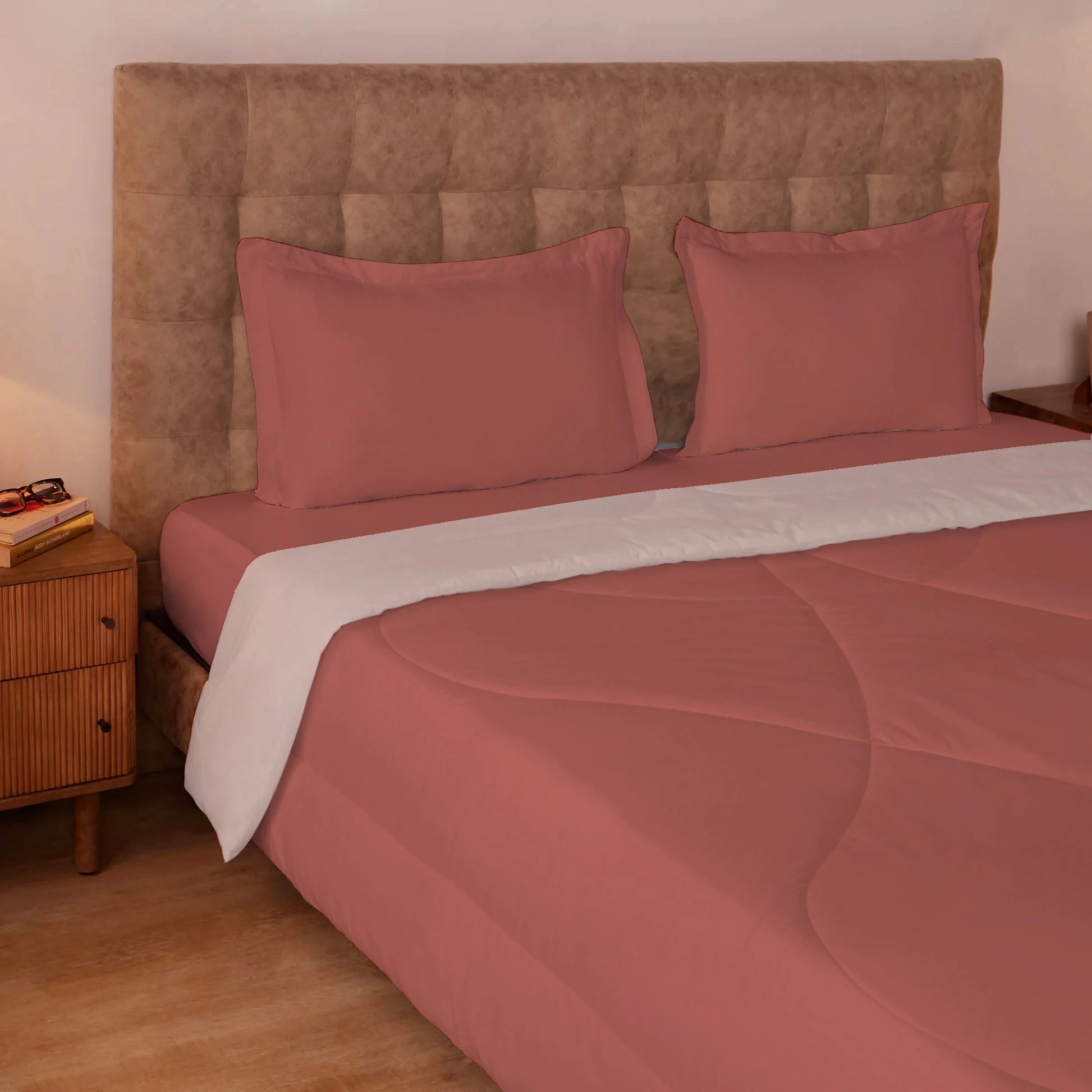 Plumelle | All Season 150 GSM Reversible Comforter - Burnt Sienna & Peach Burnt Sienna Peach / King
