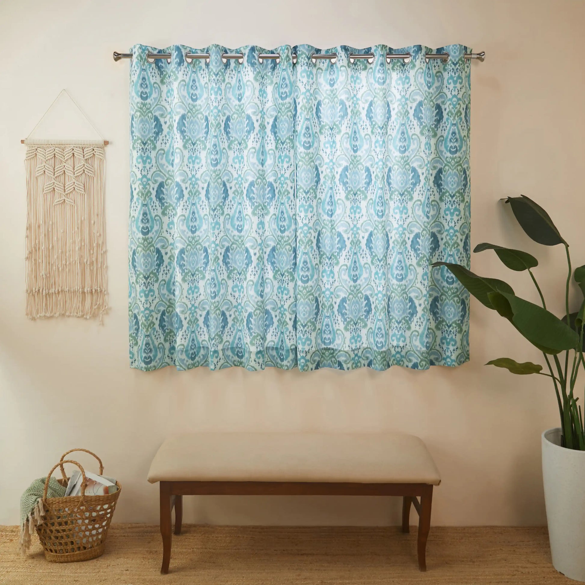 Chippa Lane Set Of 2 Printed Readymade Curtains | 
Timeless Tradition Sky / Window (5ft X 4.4ft)