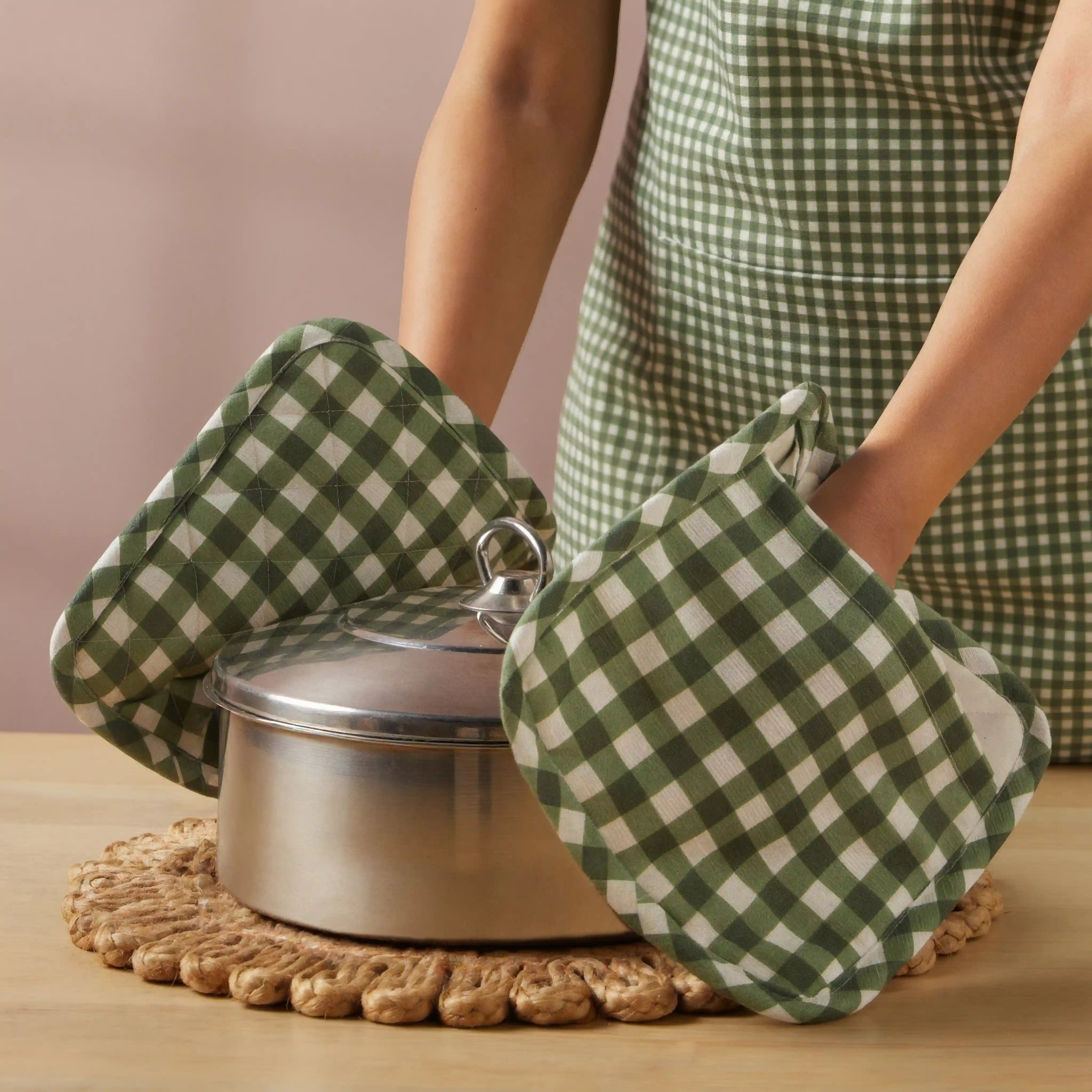 Nonna's Home 100% Polyester Pot Holders Small Rosemary Gingham / Pot Holder (18cm x 30cm)