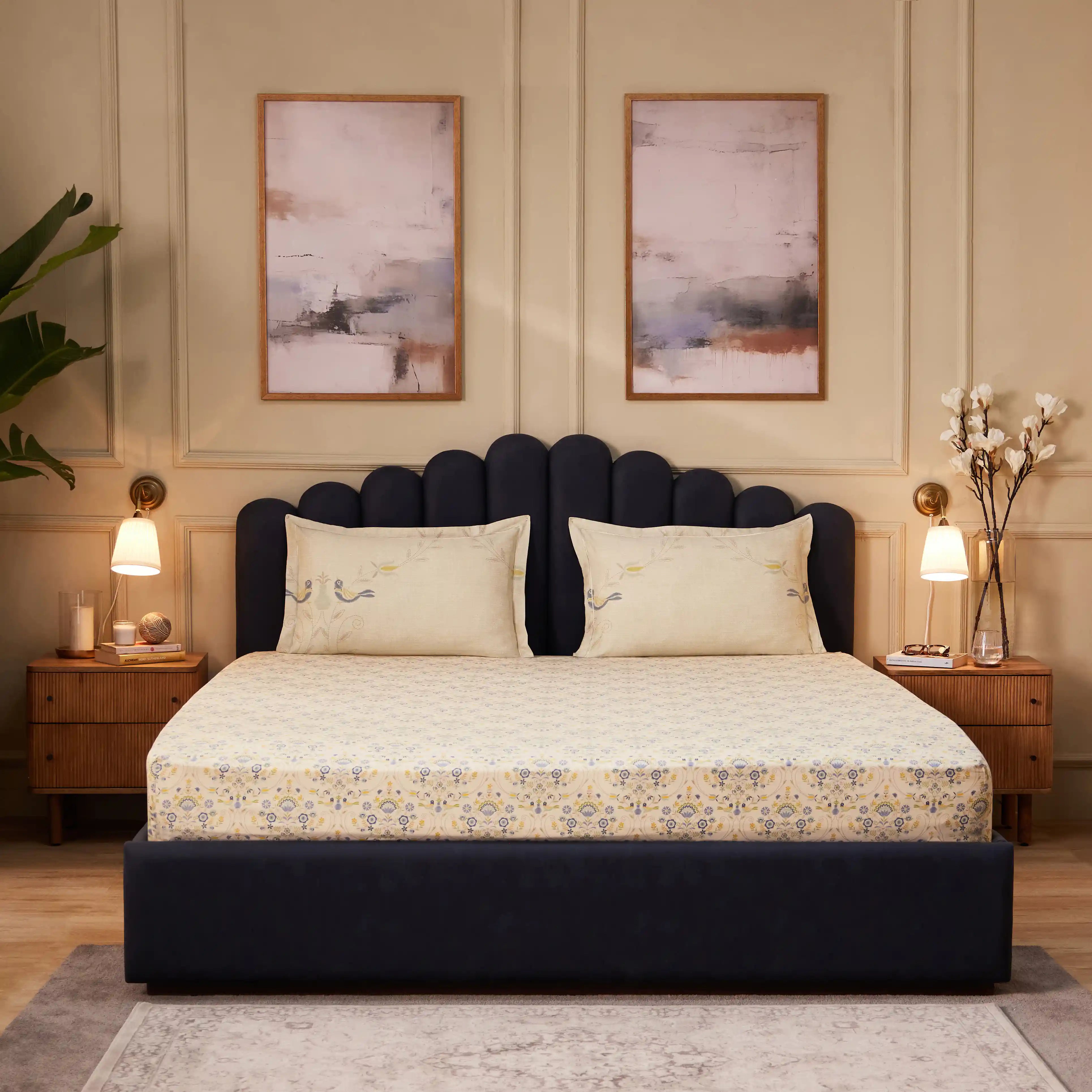 Fergana 100% Cotton Super King Bedsheet Set Multicolour / Super King