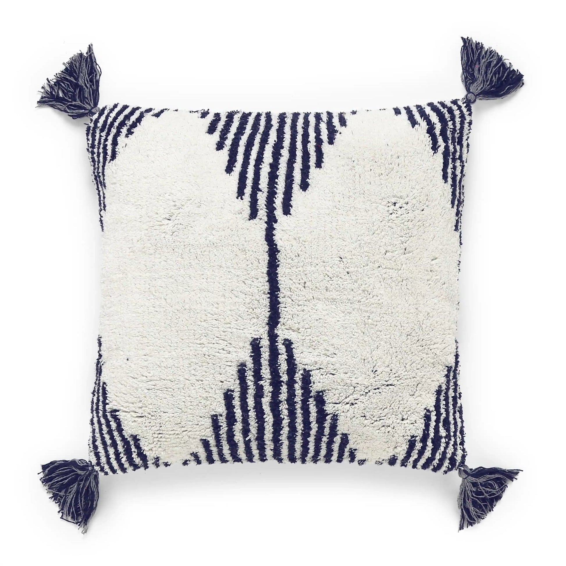 Vissencia 100% Cotton Knitted Cushion Cover | Triangle Nest Ash / Cushion Cover (41cm x 41cm)