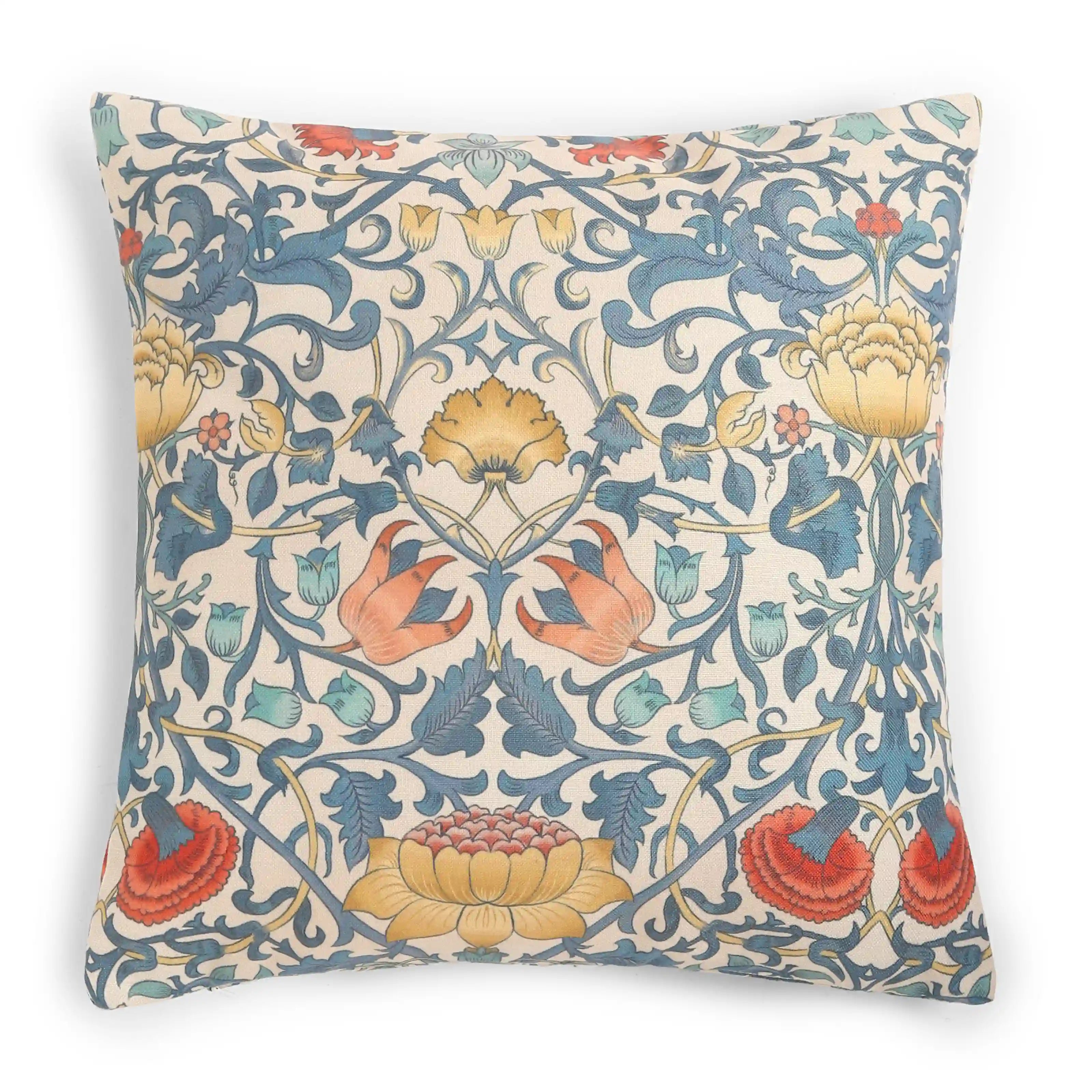 Vissencia Printed Cushion Cover | Floral Trail Teal / Cushion Cover (41cm x 41cm)