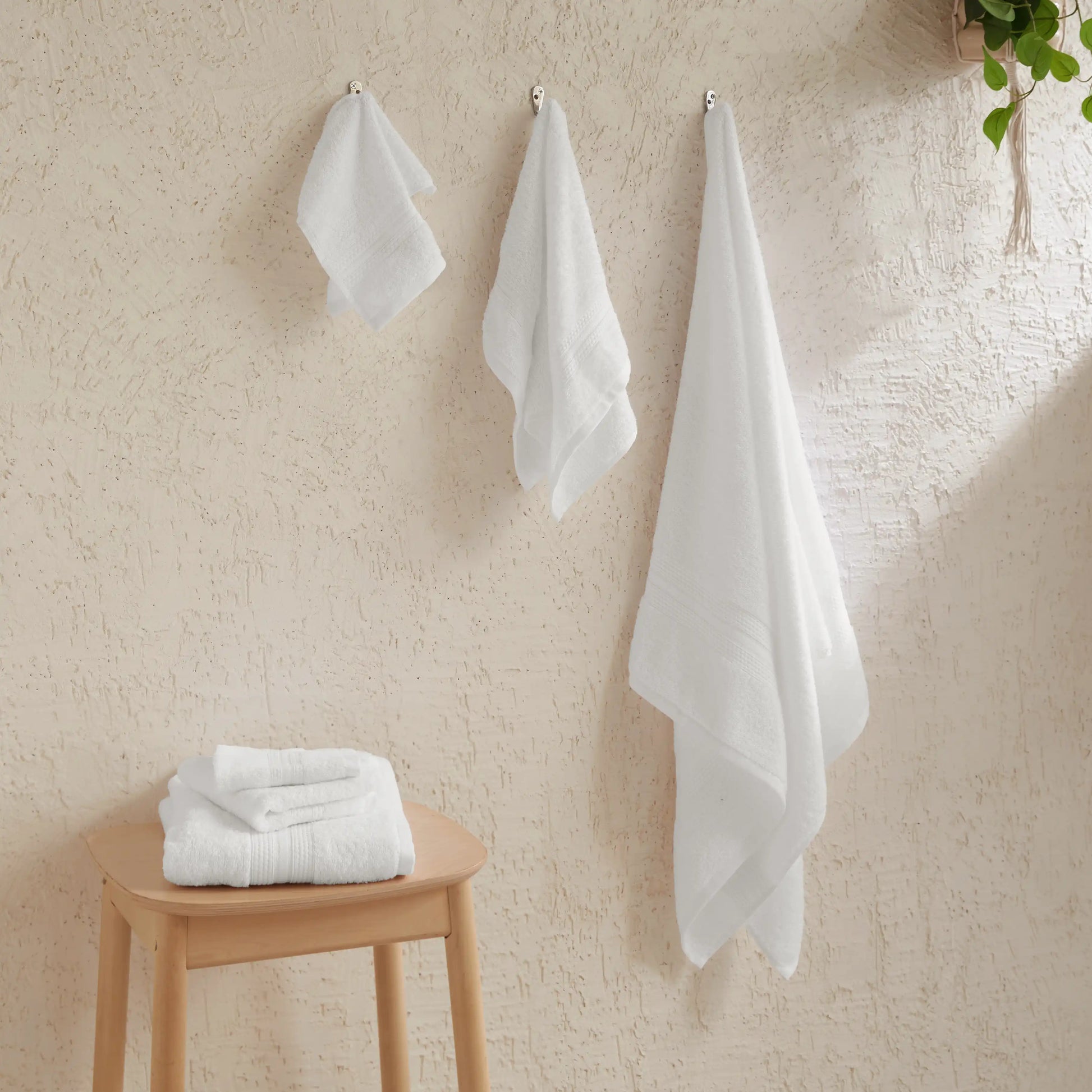Paleto | Everyday Essentials Absorbent Ring Spun Cotton 6 Piece Terry Towel Set | Set of Bath, Hand & Face Towels Optical White / 6 Piece Set