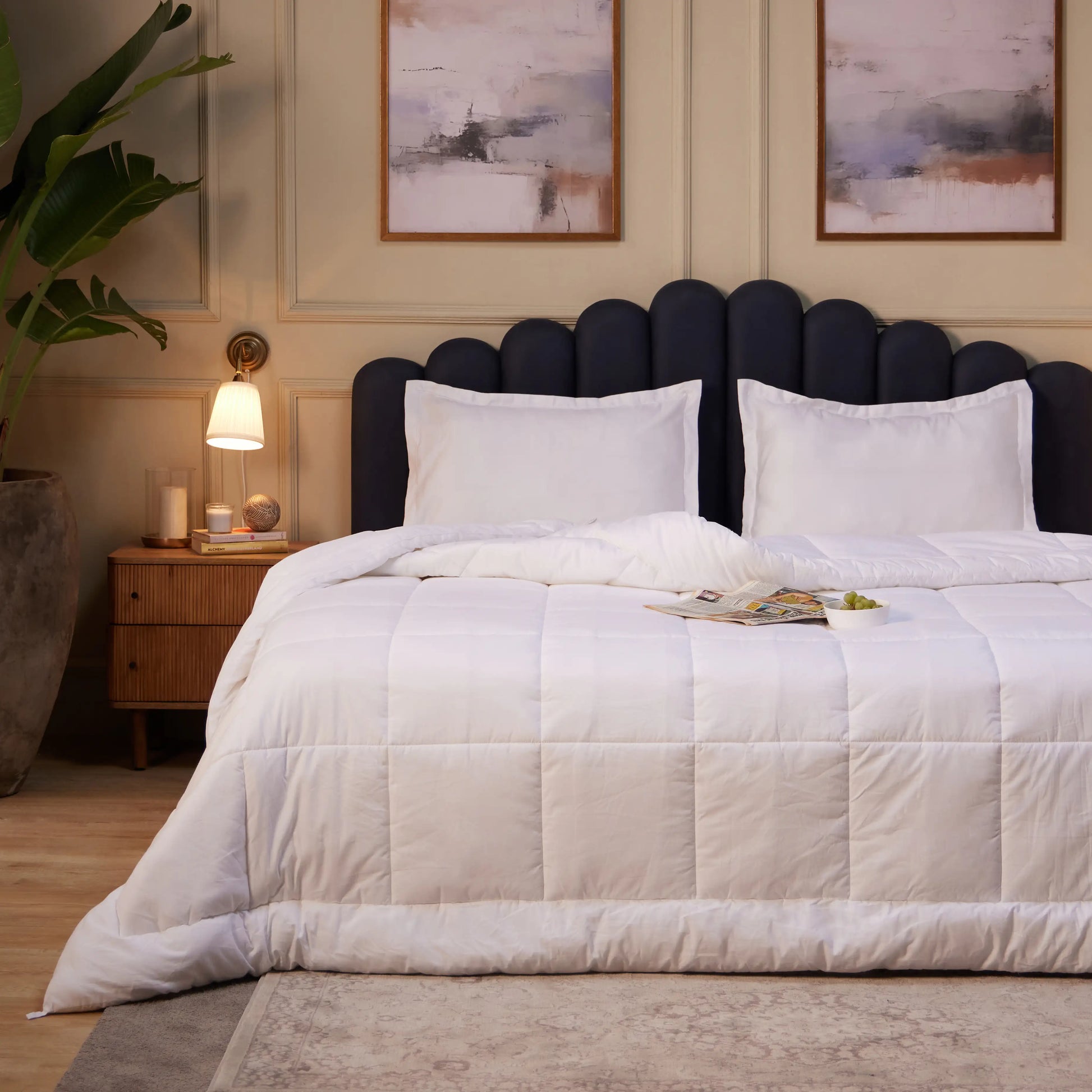 Quadra White Solid Dyed Duvet Filler White / Duvet Filler (2.24m x 2.74m)