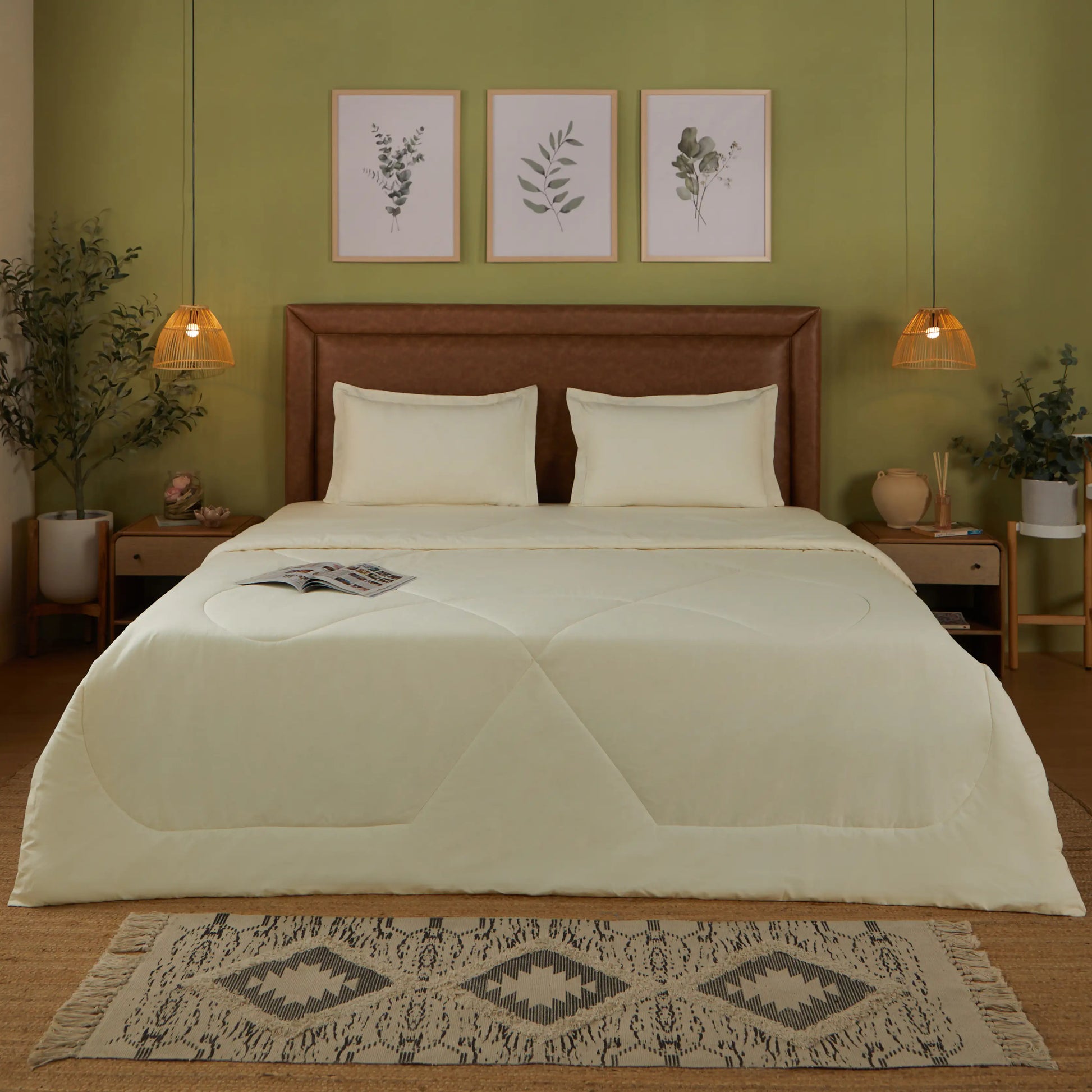Paleto | Everyday Hues Cotton Solid Dyed 120GSM Comforter-Ivory Ivory / Double