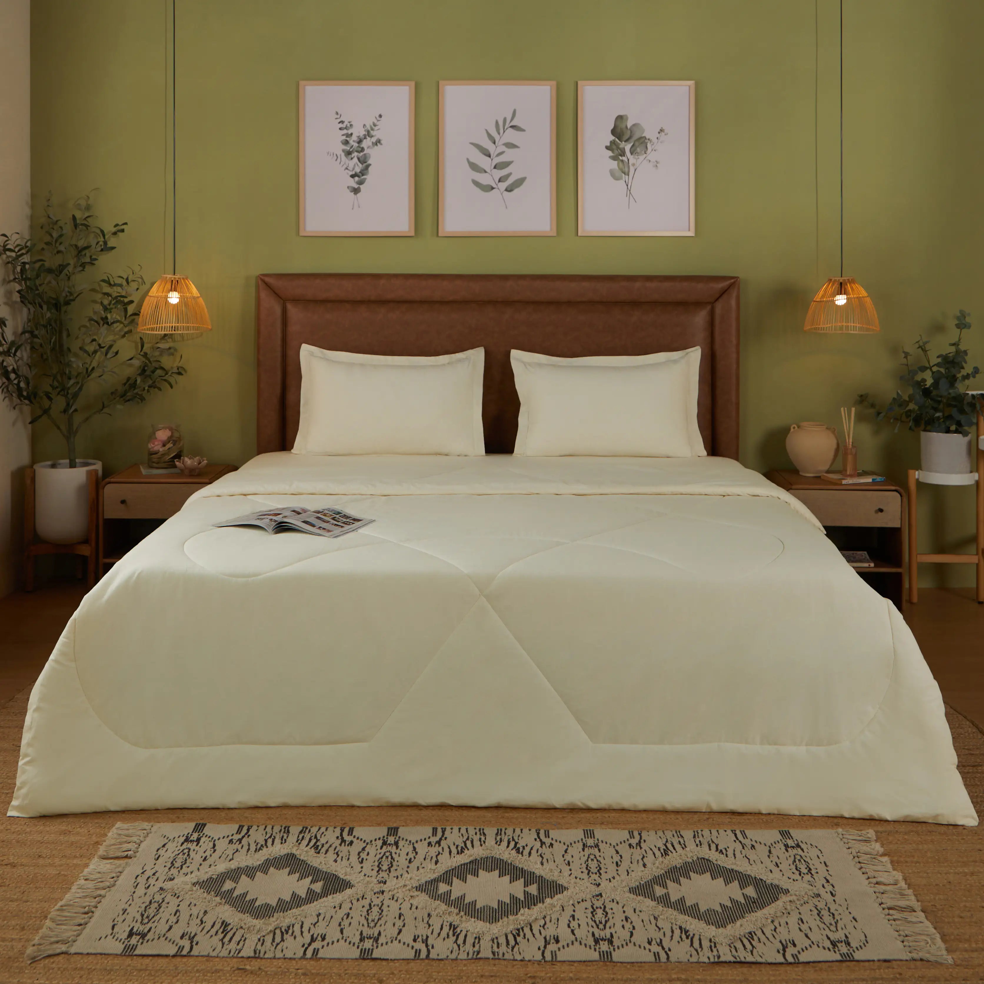 Paleto | Everyday Hues Cotton Solid Dyed 120GSM Comforter-Ivory Ivory / Double