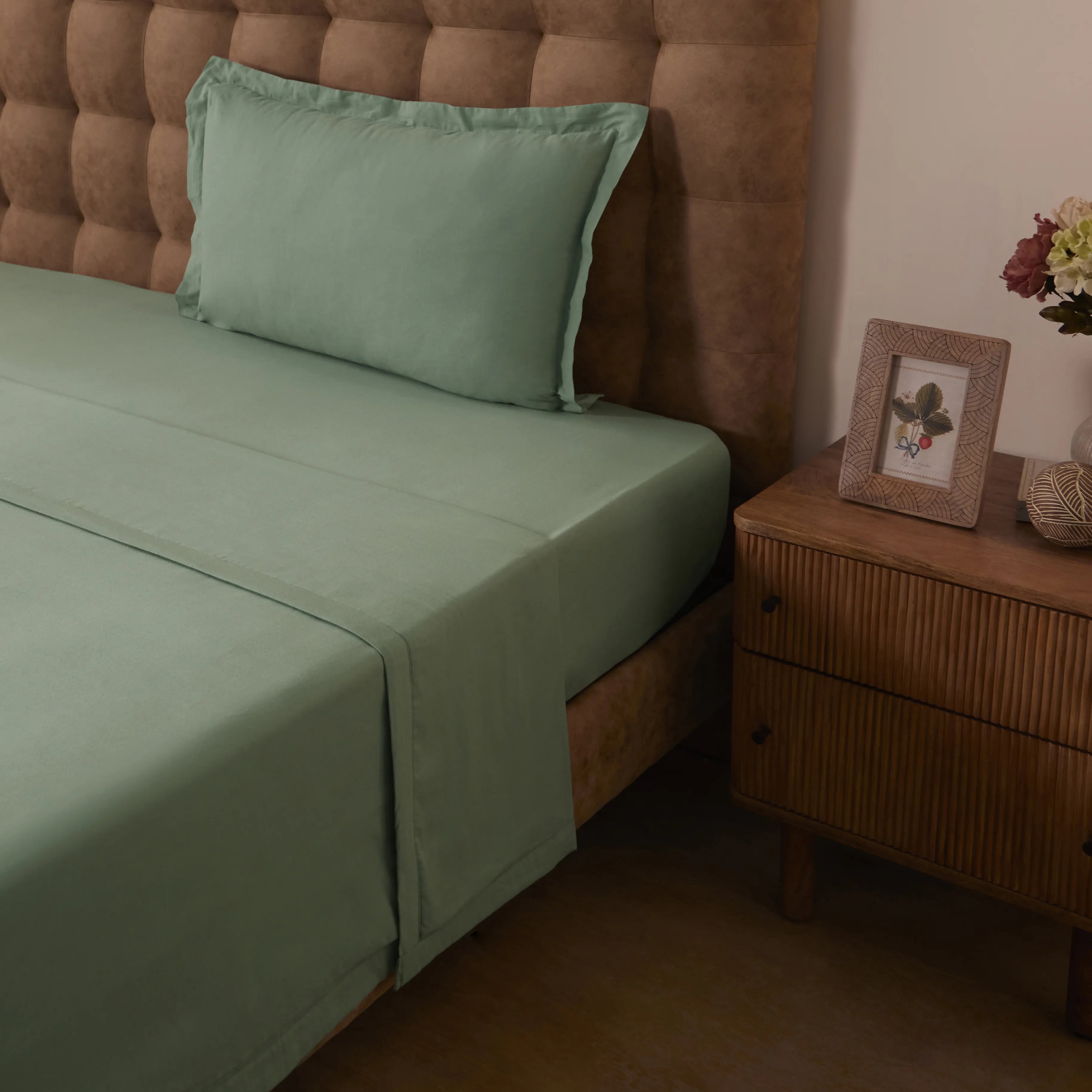 Paleto | Everyday Hues Cotton Solid Dyed Dohar with Super Soft Flannel Layering-Green Sage Green Sage / Single