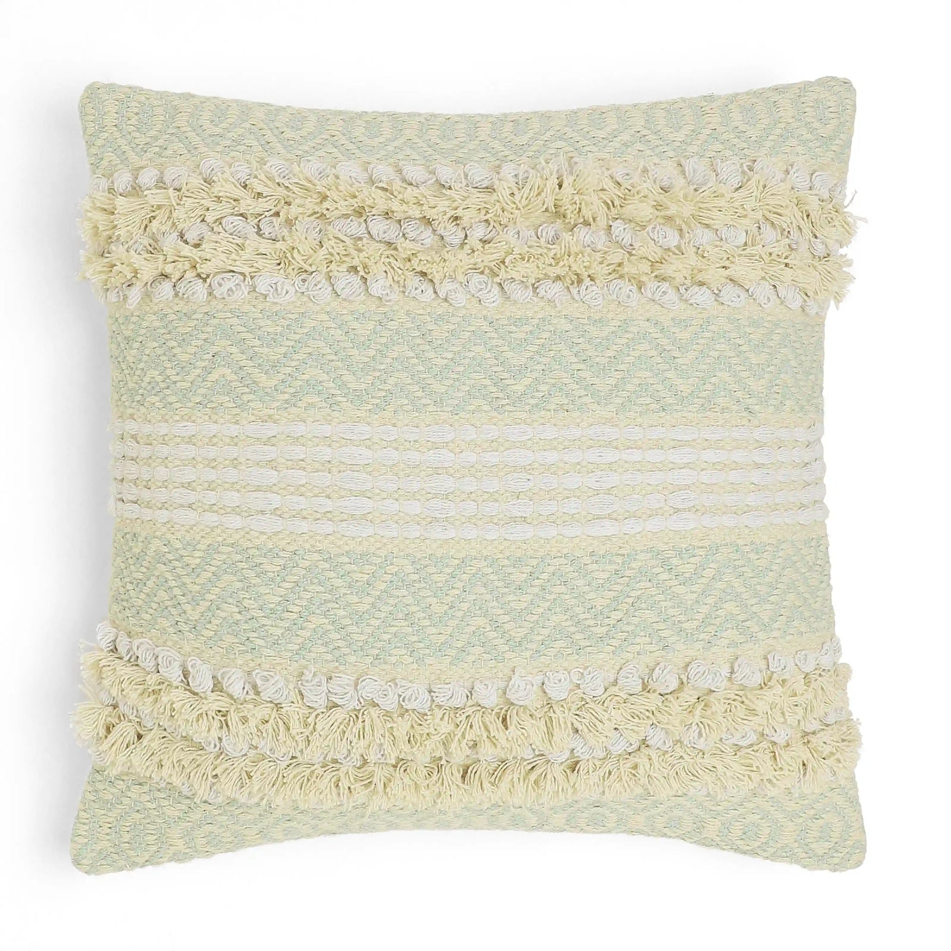 Vissencia 100% Cotton Woven Cushion Cover | Earthy Hues Moonlit Sand / Cushion Cover (41cm x 41cm)
