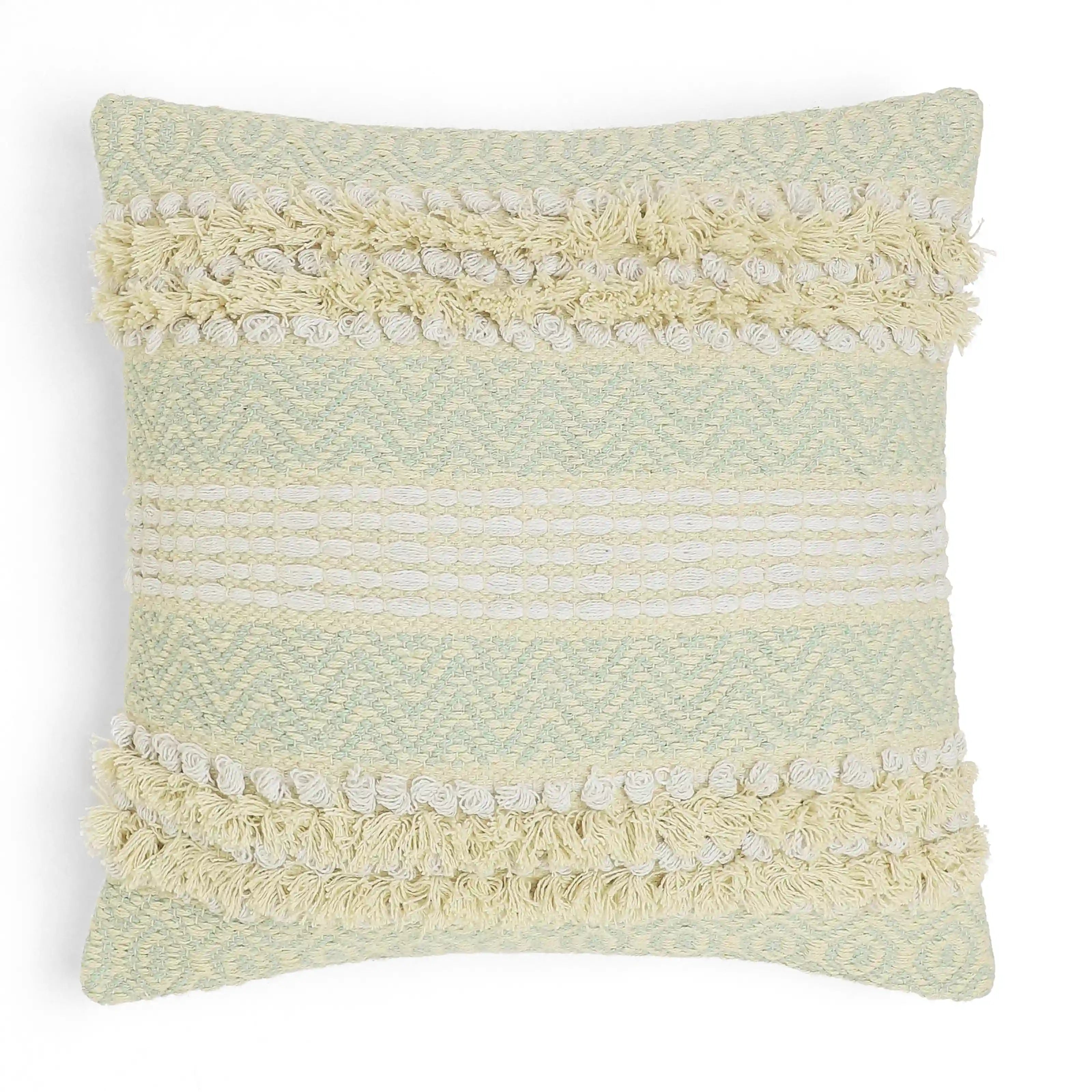 Vissencia 100% Cotton Woven Cushion Cover | Earthy Hues Moonlit Sand / Cushion Cover (41cm x 41cm)