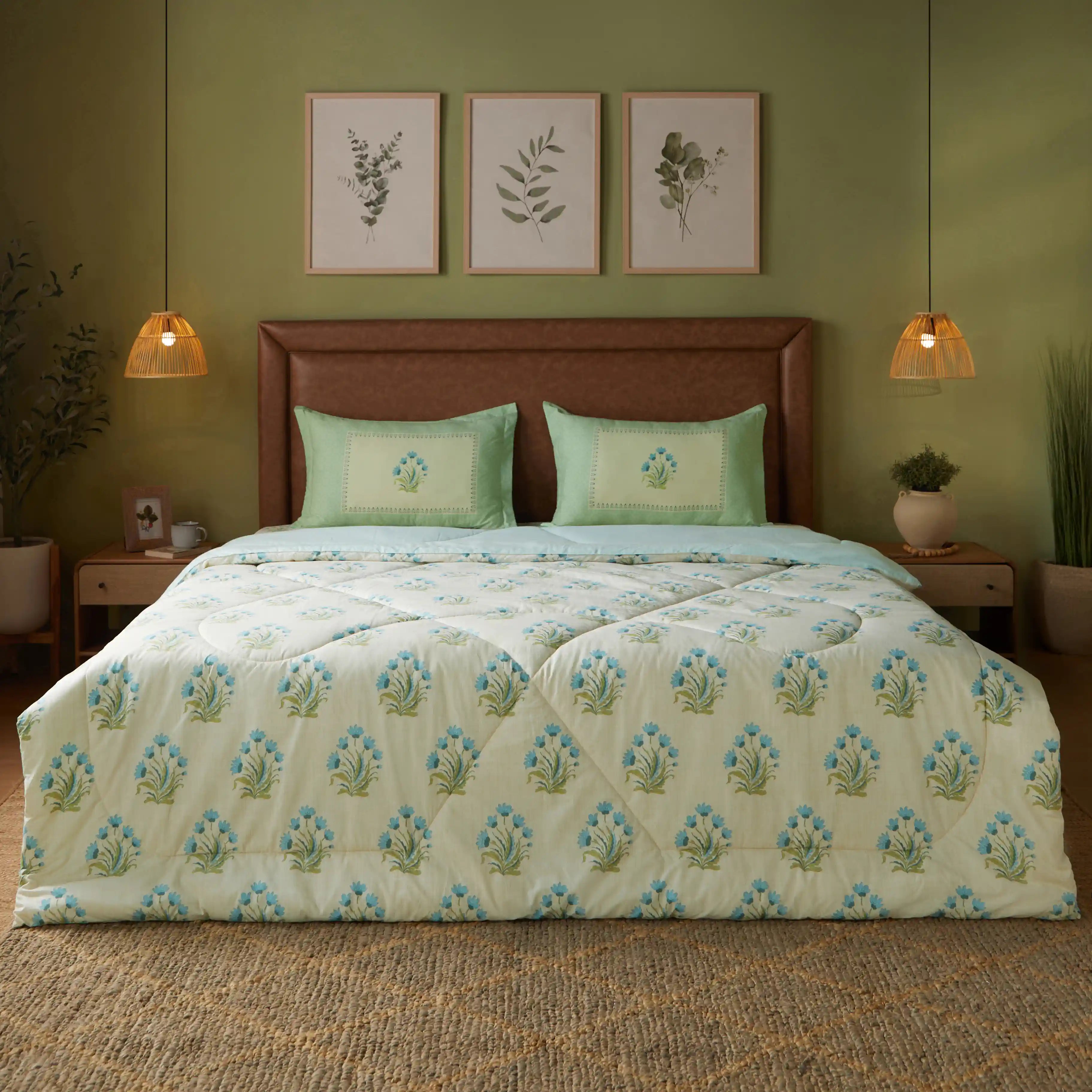 Chippa Lane 100% 120GSM Cotton Comforter Indian Sage / Double