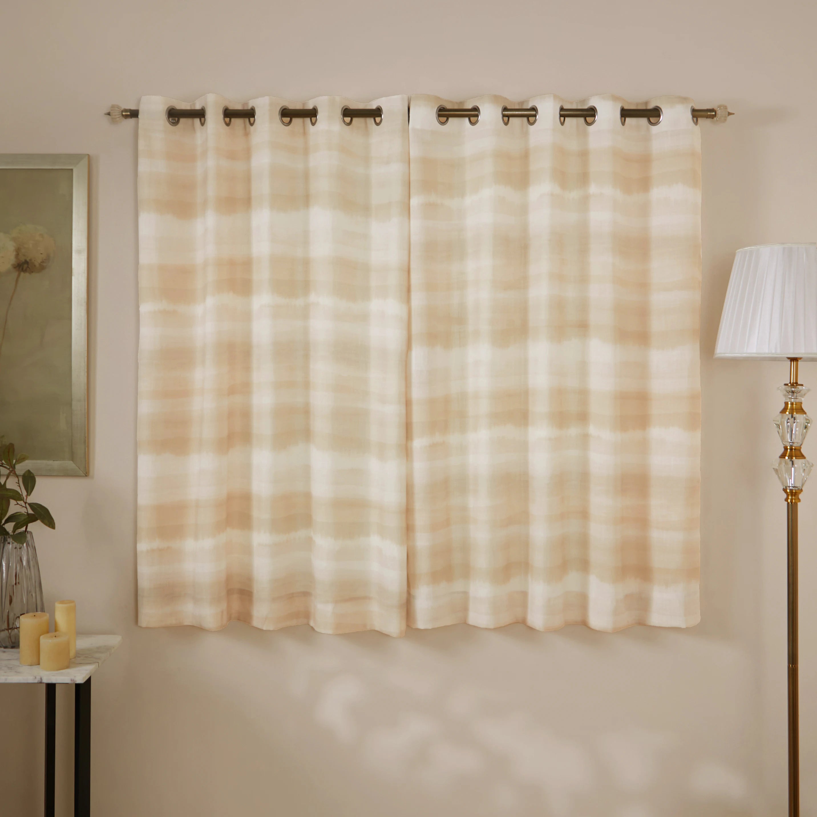 Meriga Set Of 2 Sheer Readymade Curtains | 
Ethereal Waves Opal / Window (5ft X 4.4ft)