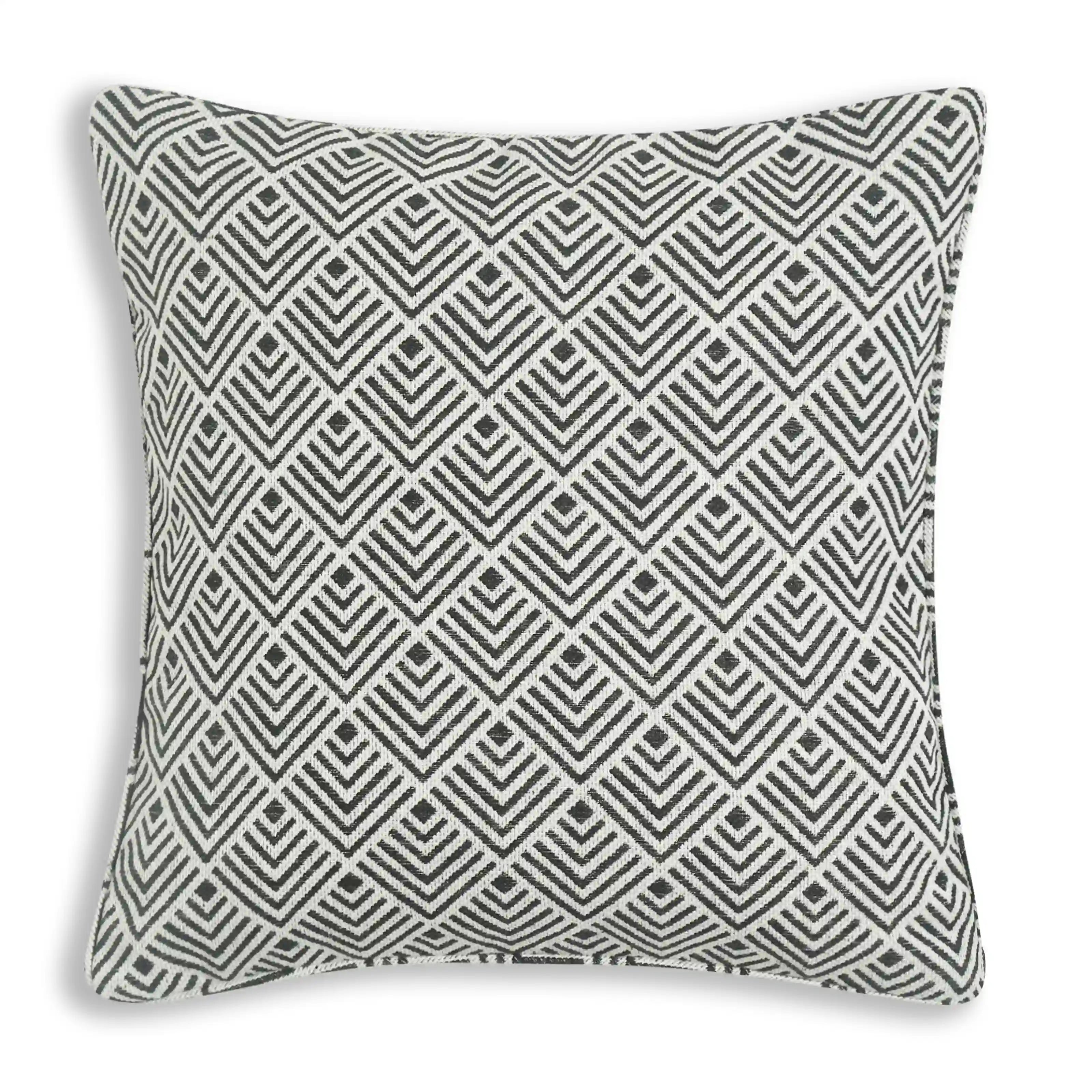 Espricia Woven Cushion Cover | Monochrome Threads Black / Cushion Cover (41cm x 41cm)