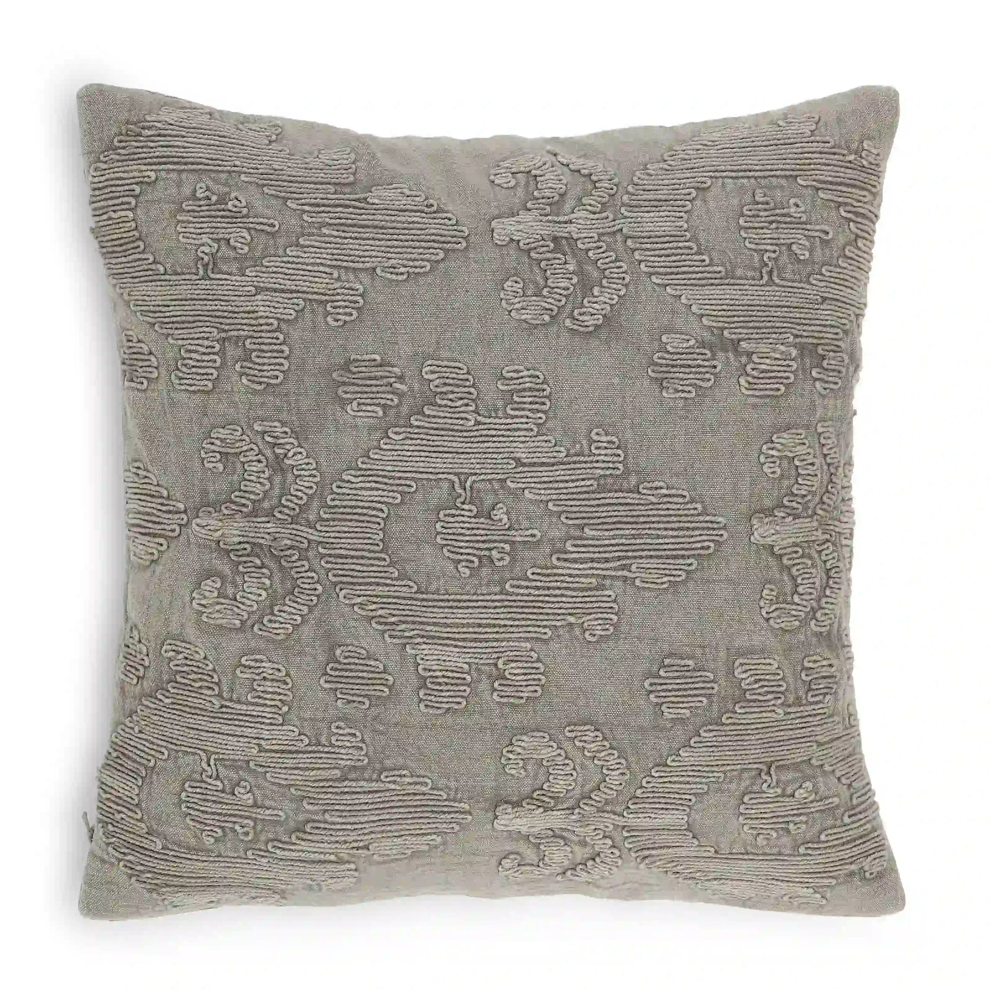 Espricia Embroidered Cushion Cover | Indian Heirloom Foggy Blue / Cushion Cover (41cm x 41cm)