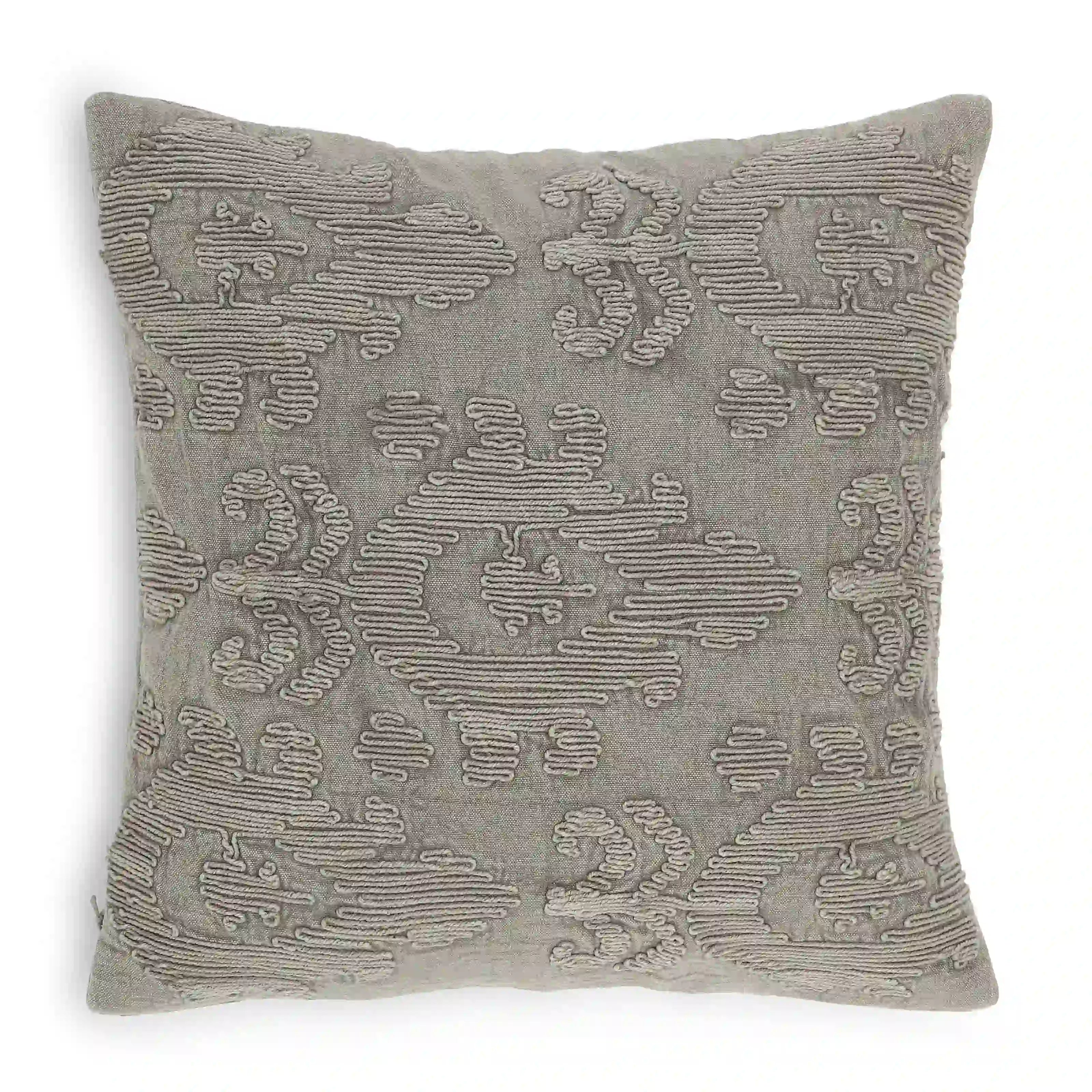Espricia Embroidered Cushion Cover | Indian Heirloom Foggy Blue / Cushion Cover (41cm x 41cm)