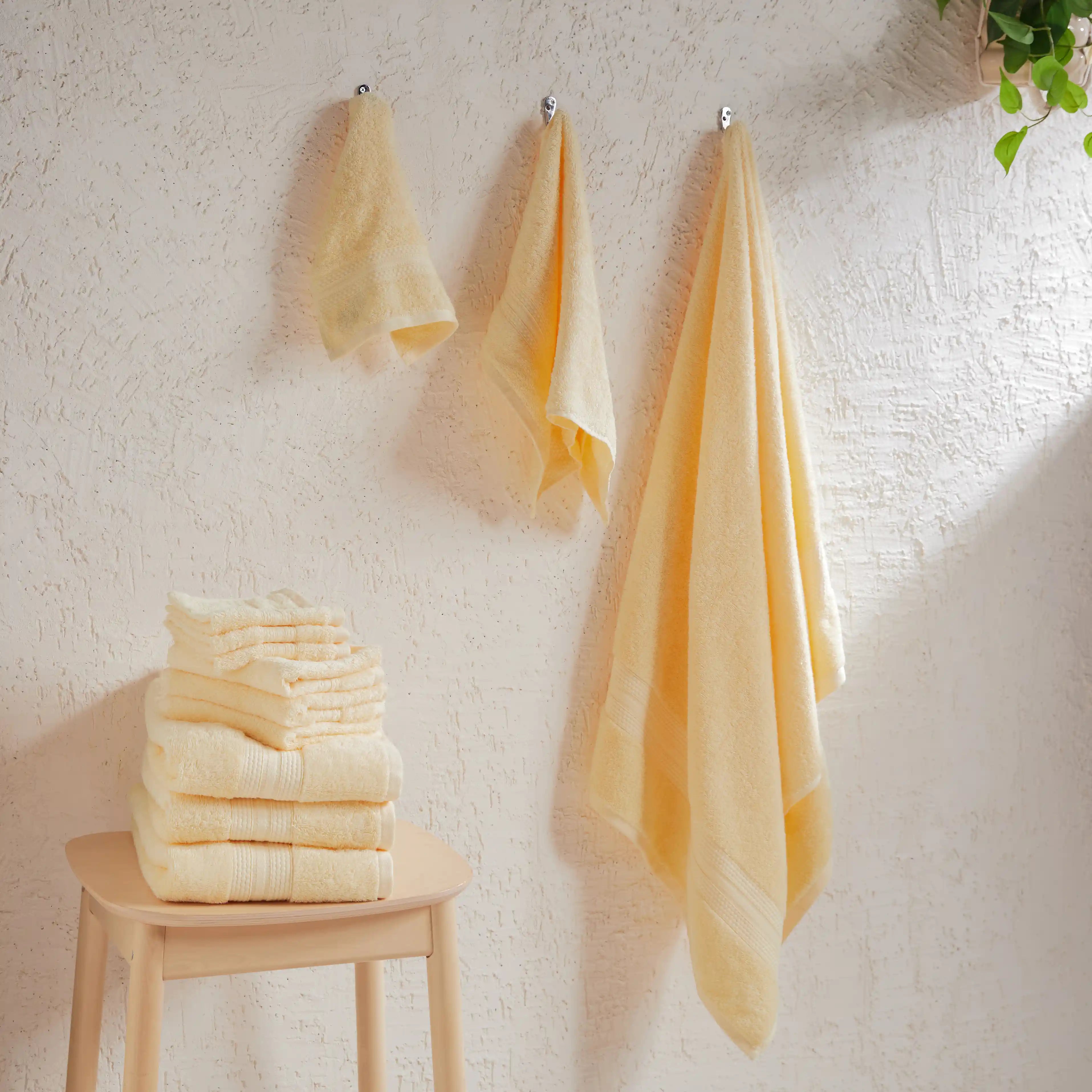 Paleto 100% Cotton Towel Set - Pack Of 12 Buttercream / 12 Piece Set