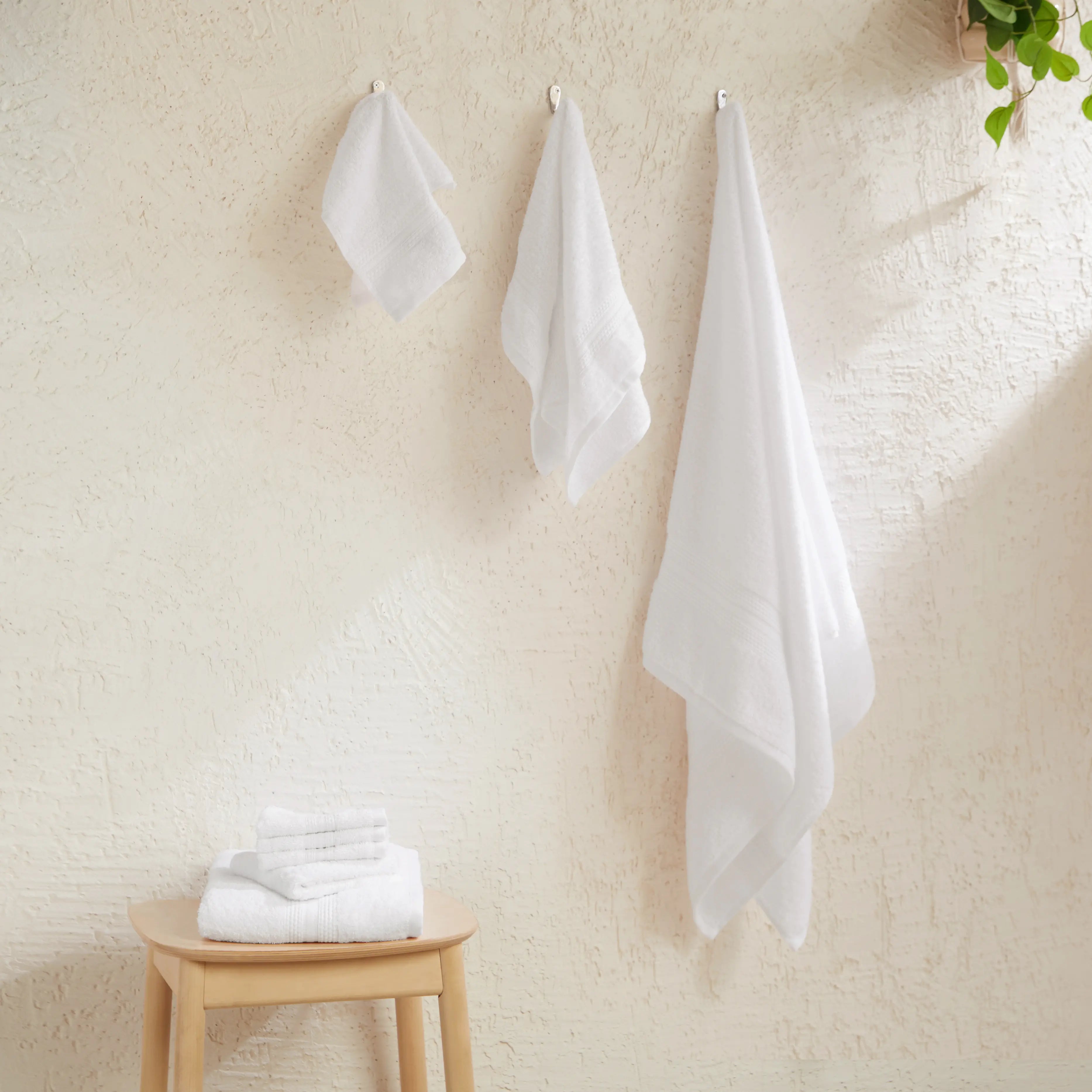 Paleto | Everyday Essentials Absorbent Ring Spun Cotton 8 Piece Terry Towel Set | Set of Bath, Hand & Face Towels Optical White / 8 Piece Set
