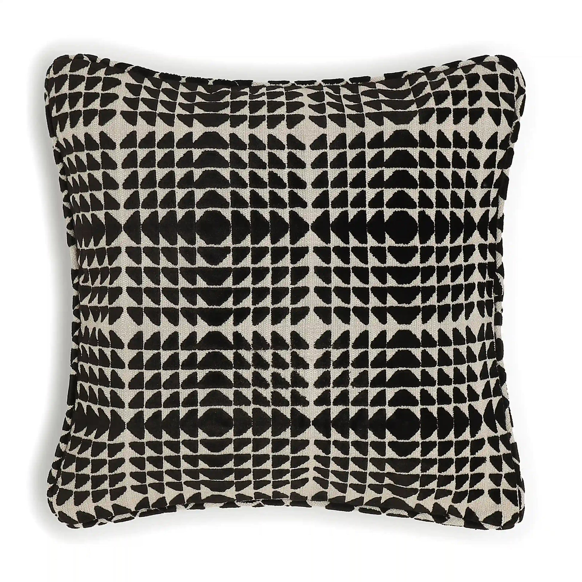 Estrella Woven Cushion Cover | Monochrome Play Ebony / Cushion Cover (41cm x 41cm)