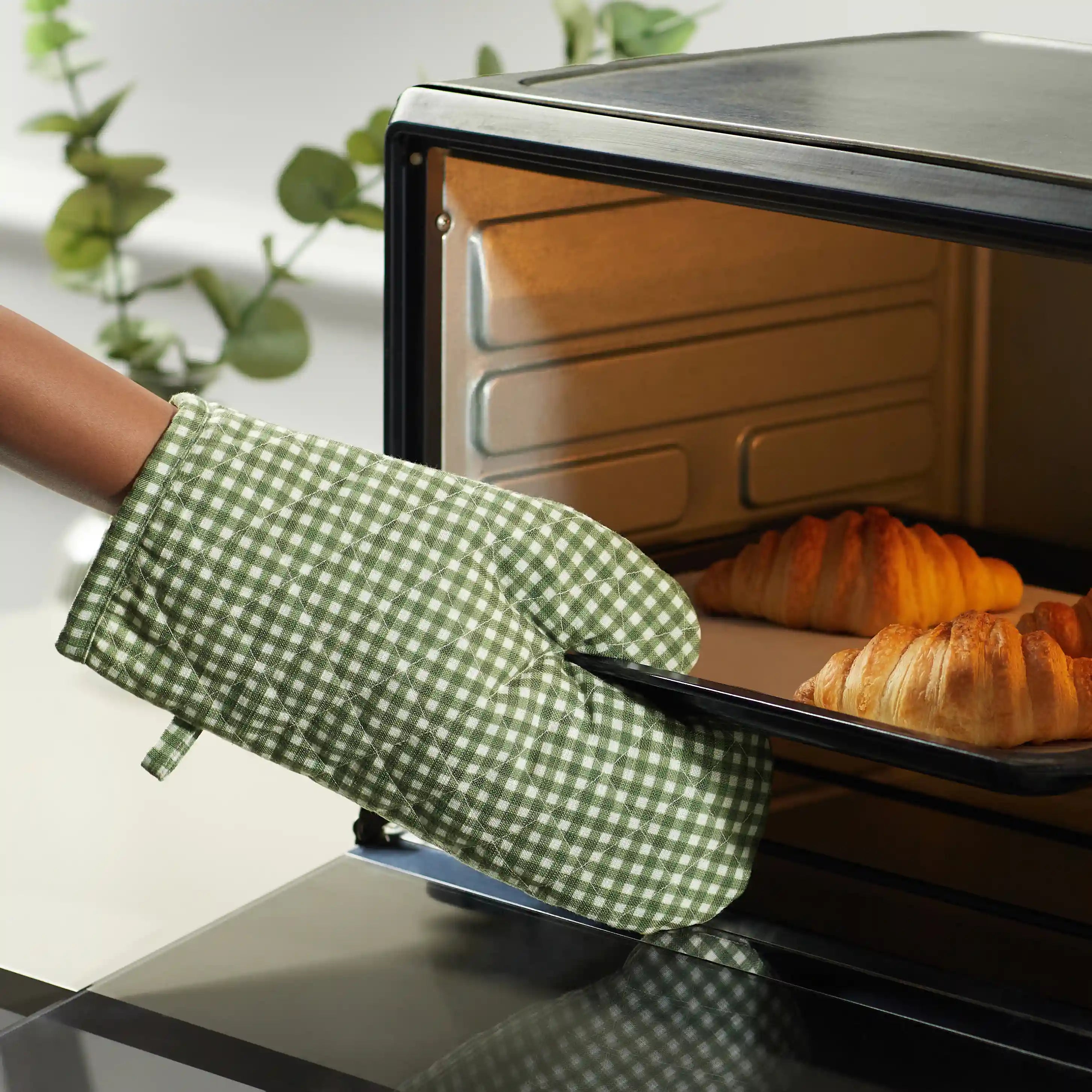 Nonna's Home 100% Polyester Oven Mitts Small Rosemary Gingham / Oven Mitt (20cm x 20cm)