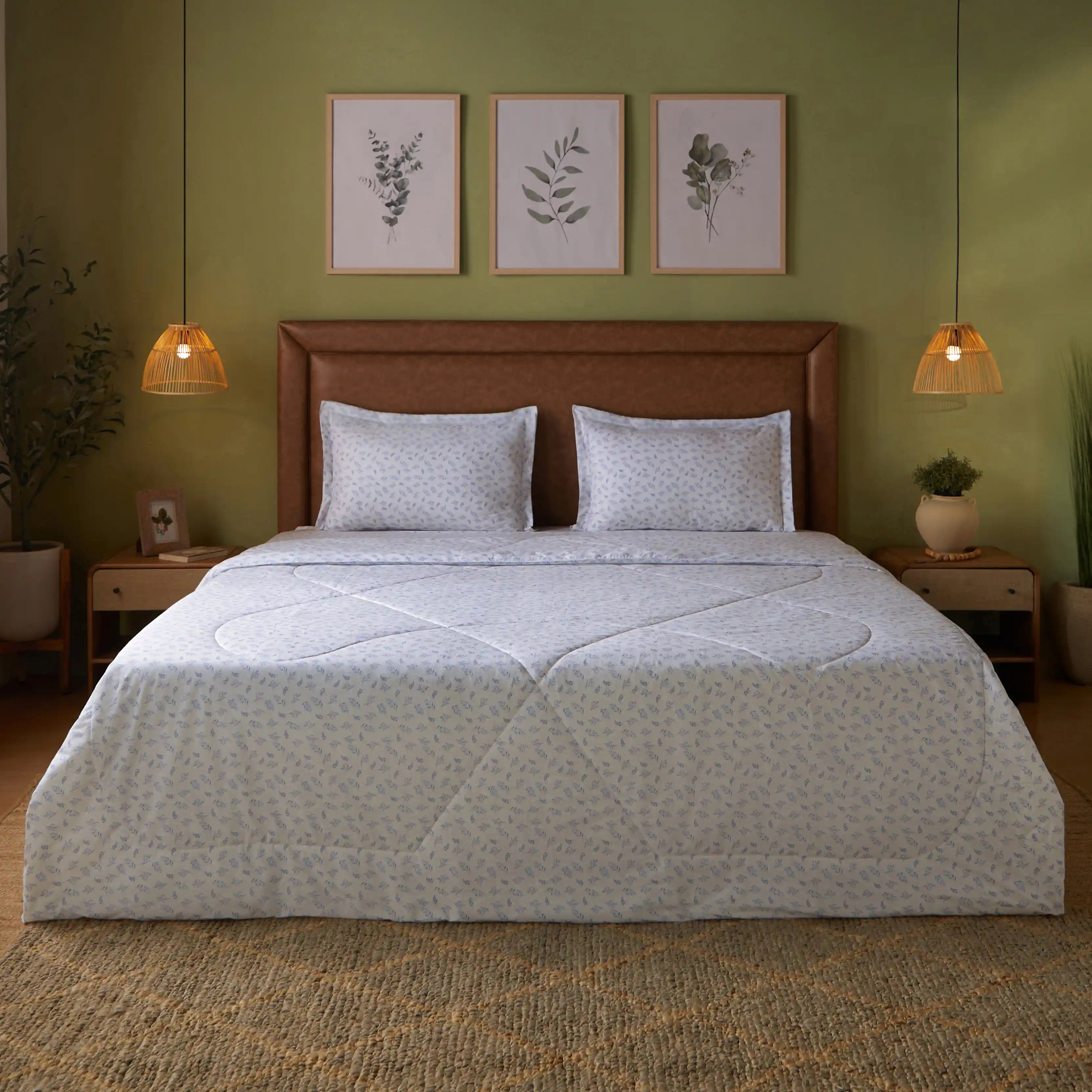 Bloomshire Classic | Everyday Charm Printed 120GSM Reversible Comforter-Purple Purple / Double