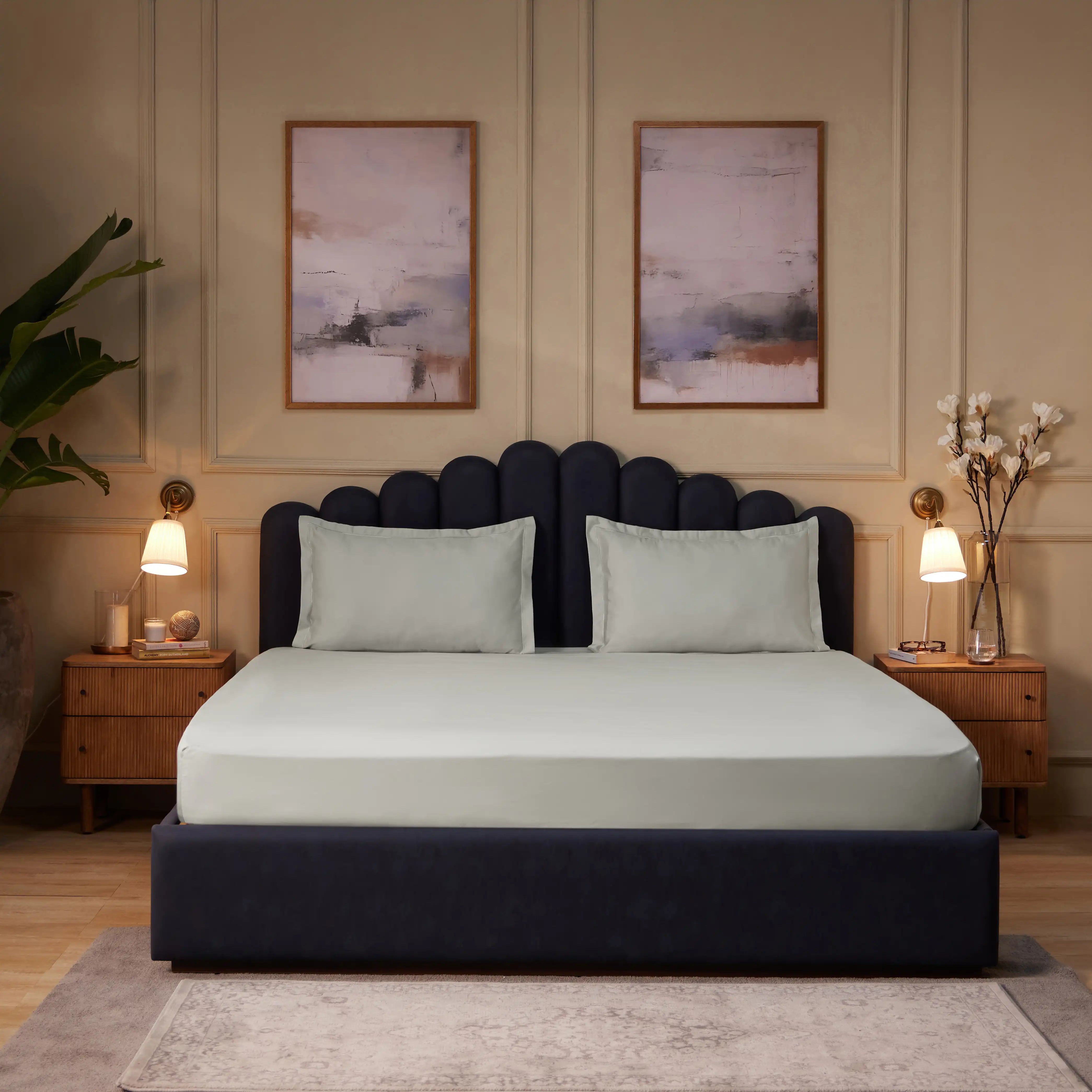 Pelushe 100% Cotton Super King Bedsheet Set Silver / Super King