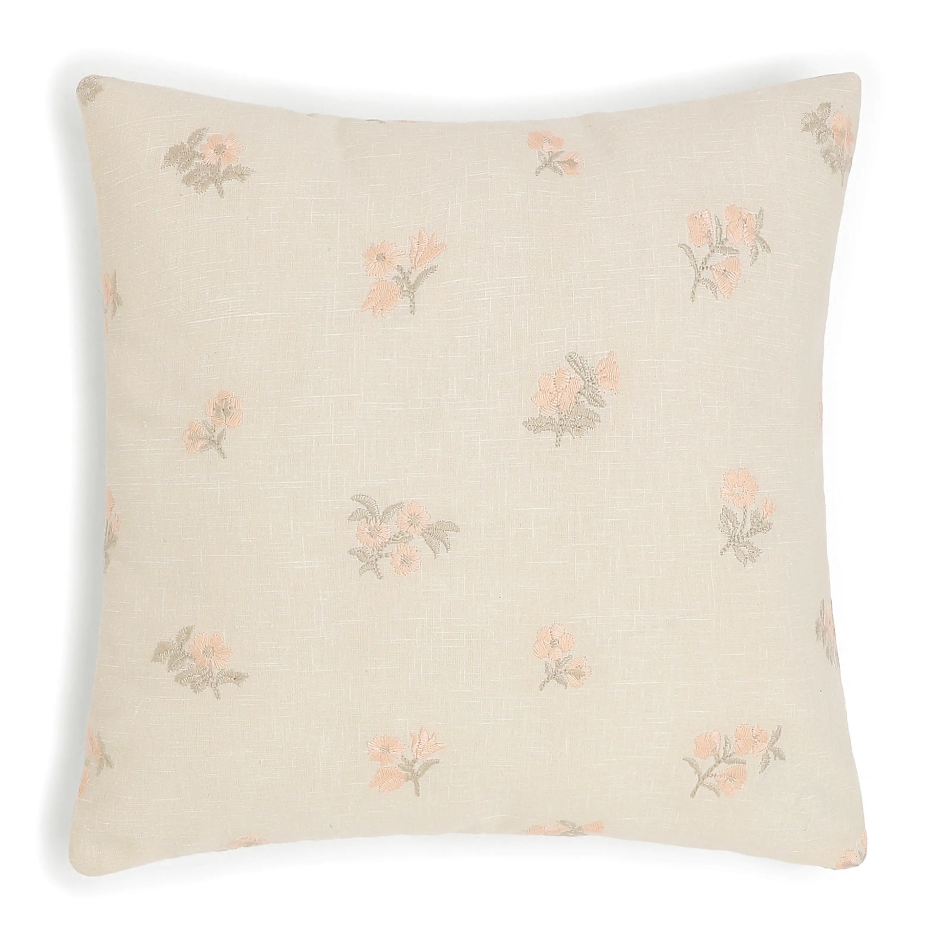 Vissencia Embroidered Cushion Cover | Threaded Petals Blush / Cushion Cover (41cm x 41cm)