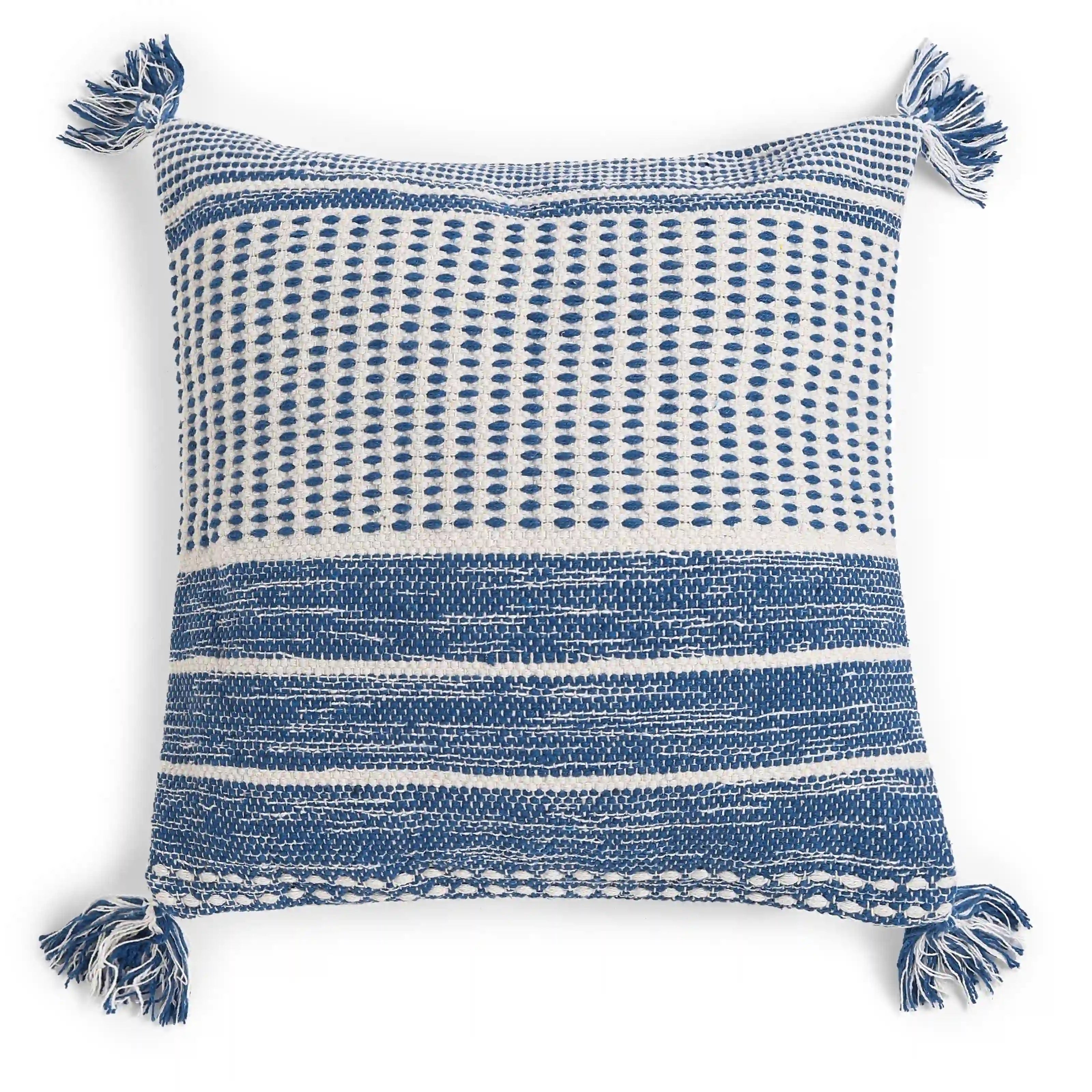 Vissencia 100% Cotton Woven Cushion Cover | Summer Breeze Sky Breeze / Cushion Cover (41cm x 41cm)