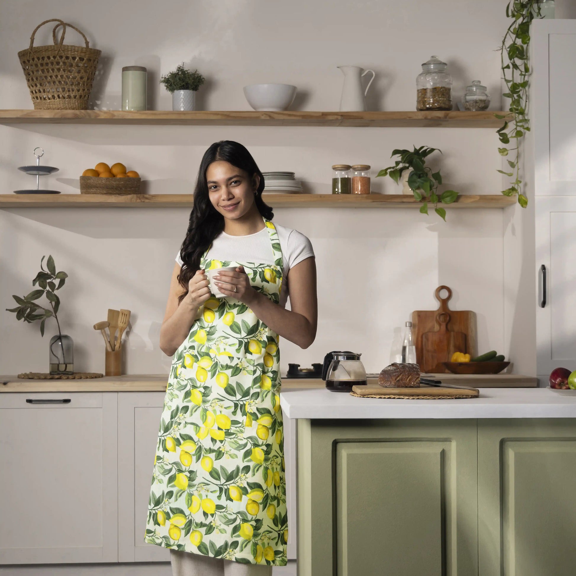 Nonna's Home 100% Polyester Apron Lemon Zest / Apron (70cm x 90cm)