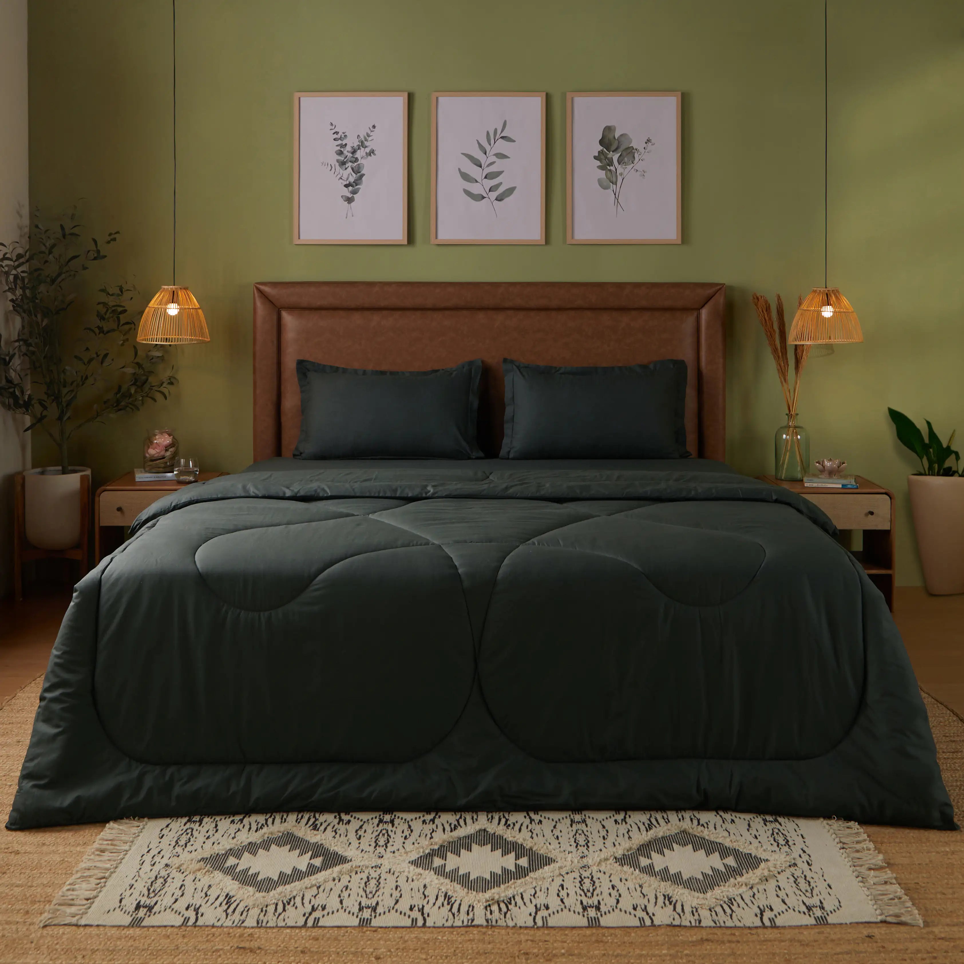 Paleto | Everyday Hues Cotton Solid Dyed 240GSM Comforter for Extra Warmth-Dark Grey Dark Grey / Double