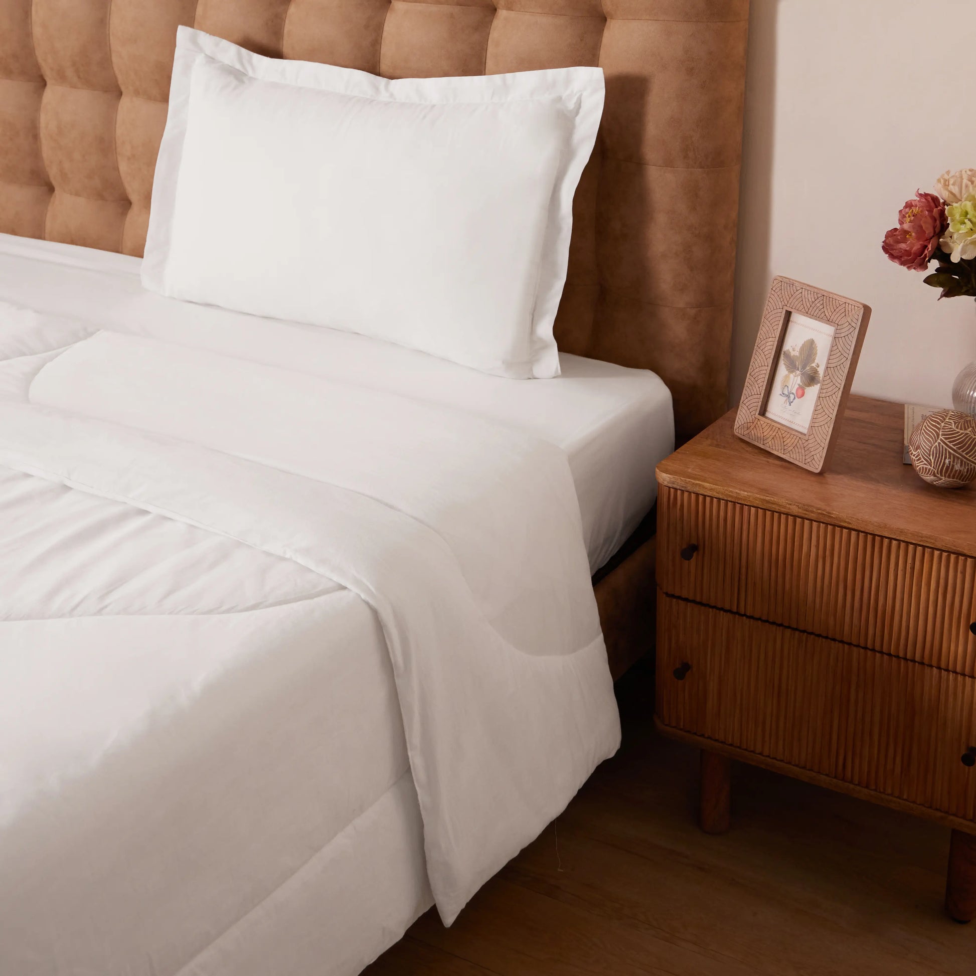Paleto | Everyday Hues Cotton Solid Dyed 120GSM Comforter-White White / Single