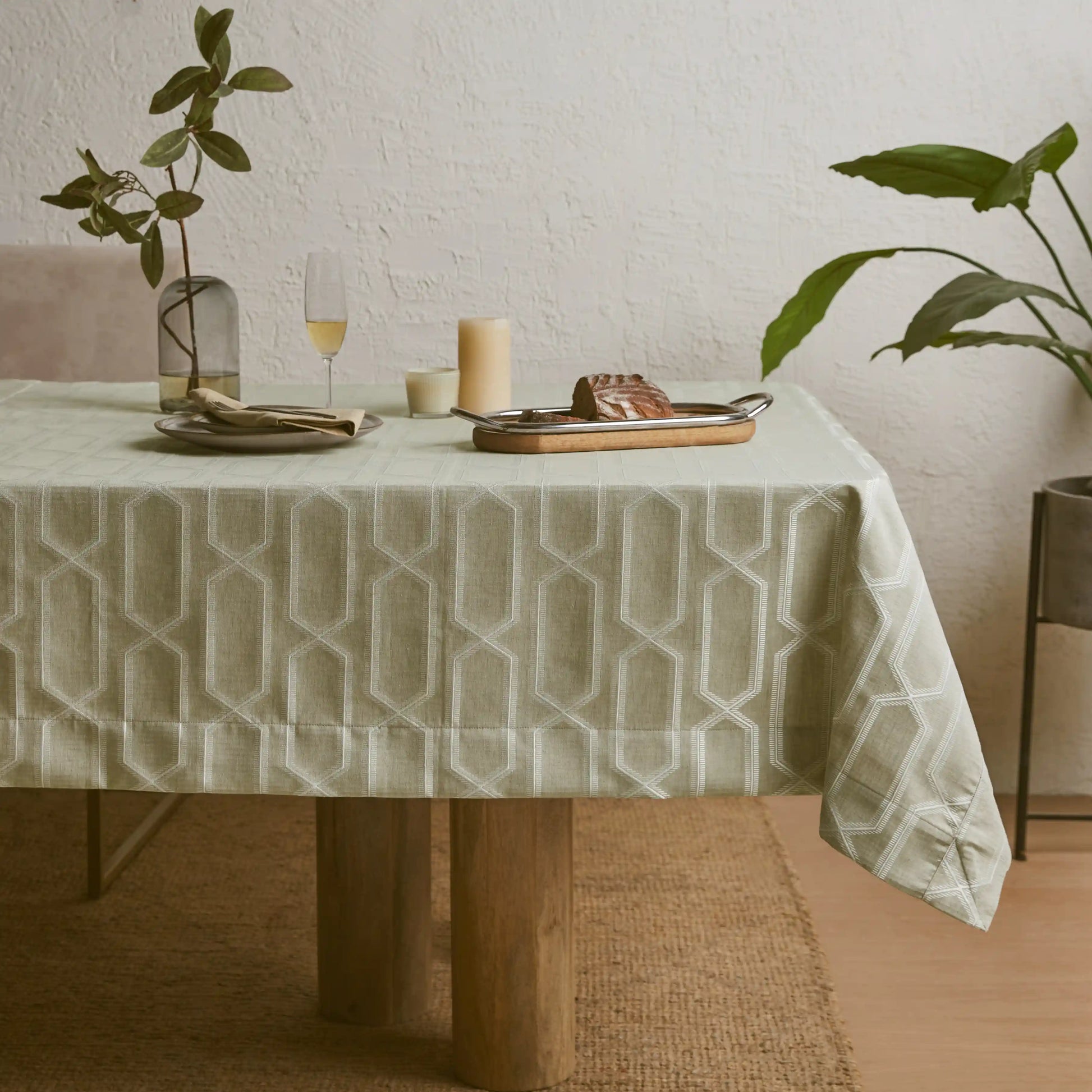 Adonare Printed Table Cloth Cloud Ash / Table Cloth (150cm x 150cm)
