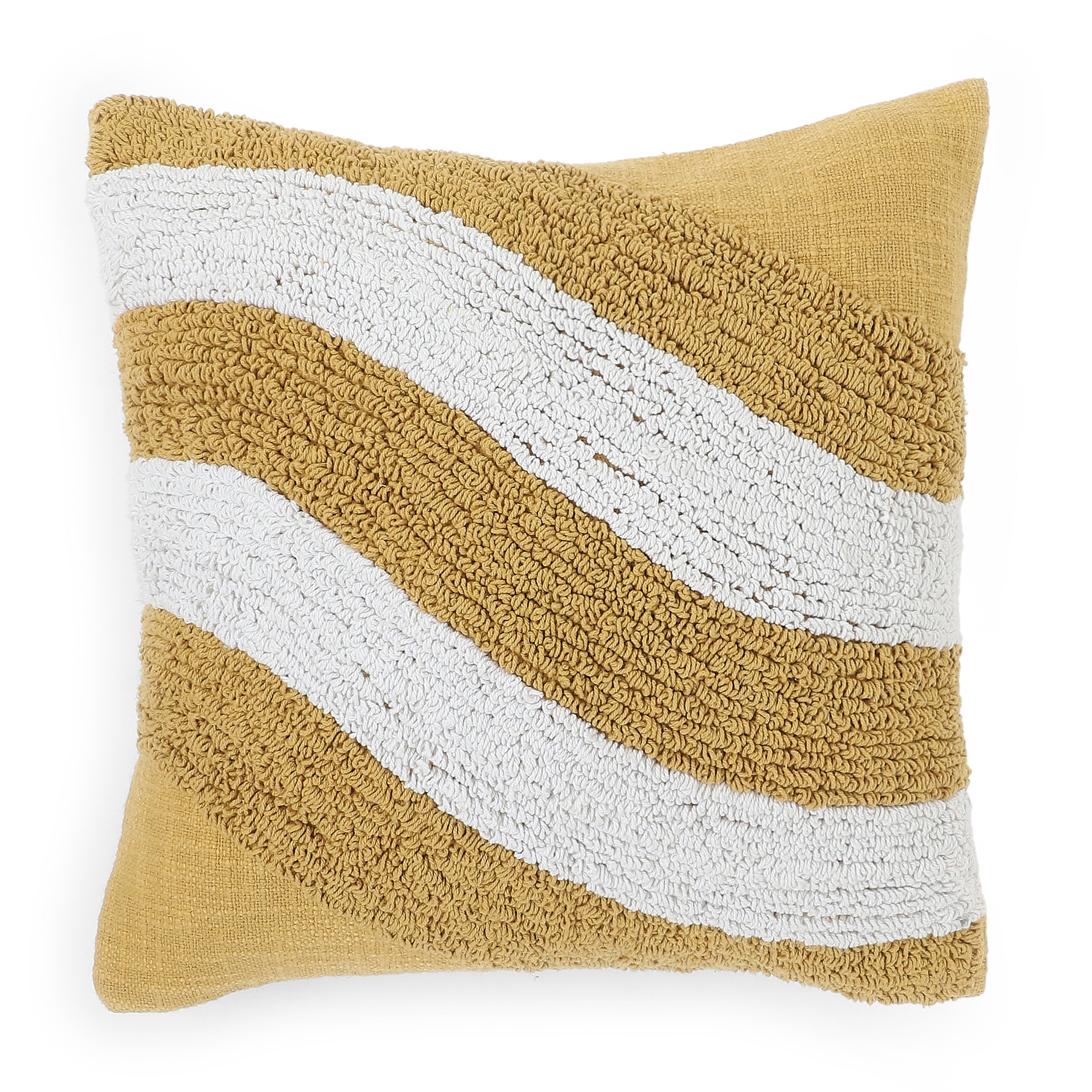 Espricia 100% Cotton Cushion Cover | Mustard (Abstract)