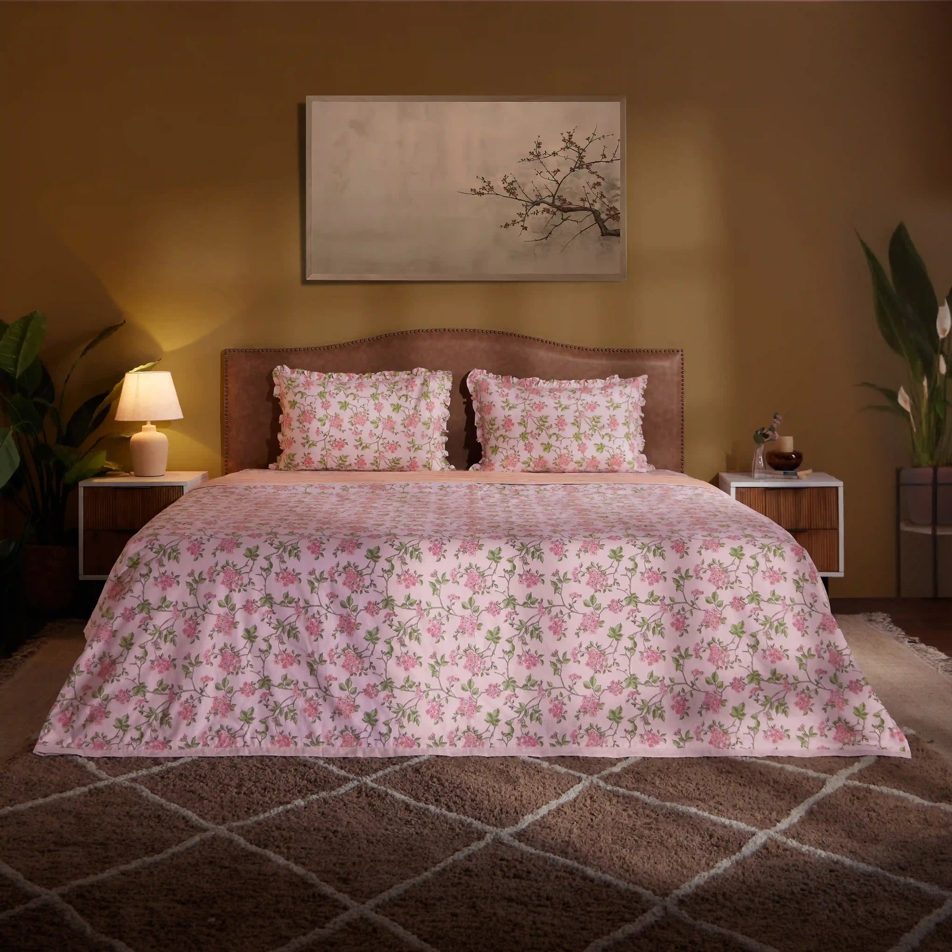Bloomshire Luxe Printed Dohar-Pink Pink / Double